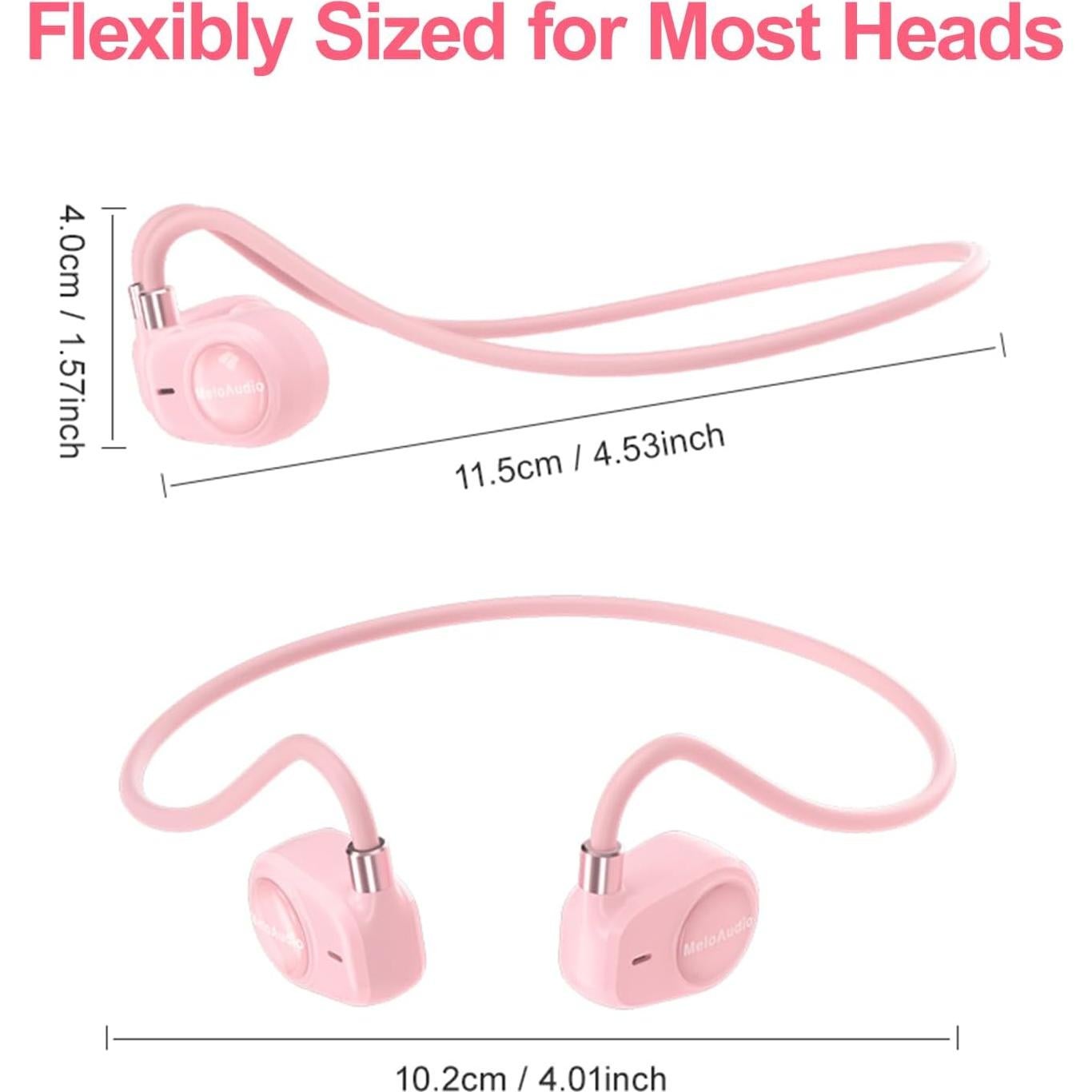 MeloAudio Kids Wireless Headphones with Microphone - Open Ear, Ultra-Light, Perfect for iPad, Tablet, Home, School, Travel, Sports - Pink for Girls