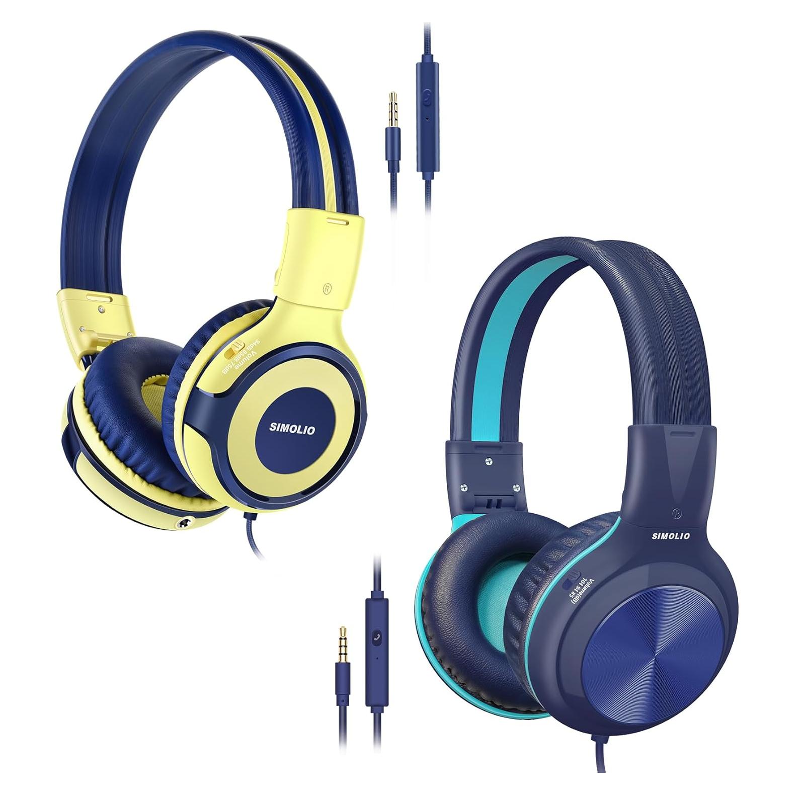 Auriculares Estéreo SIMOLIO con Micrófono y Limitador de Volumen