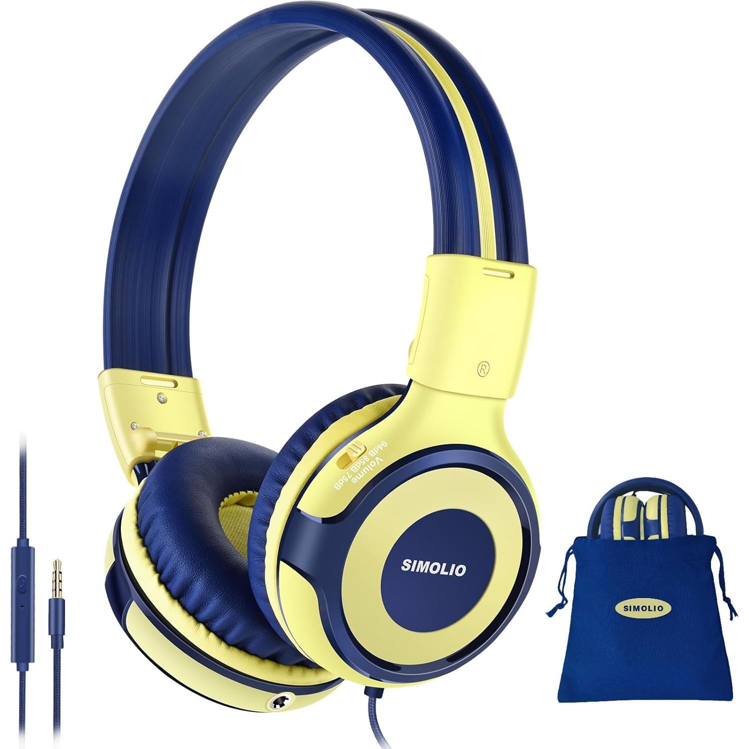 Auriculares Estéreo SIMOLIO con Micrófono y Limitador de Volumen