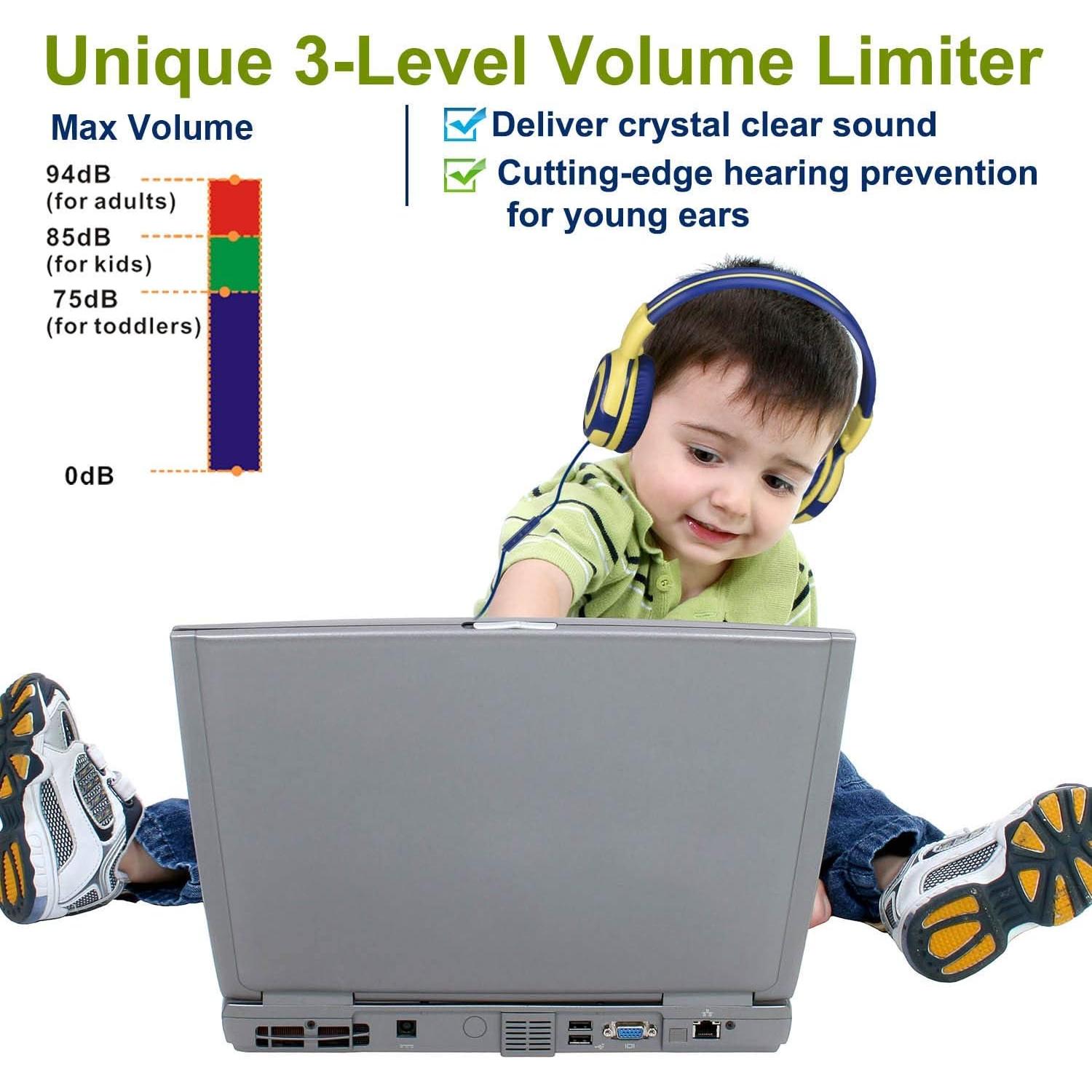 Auriculares Estéreo SIMOLIO con Micrófono y Limitador de Volumen