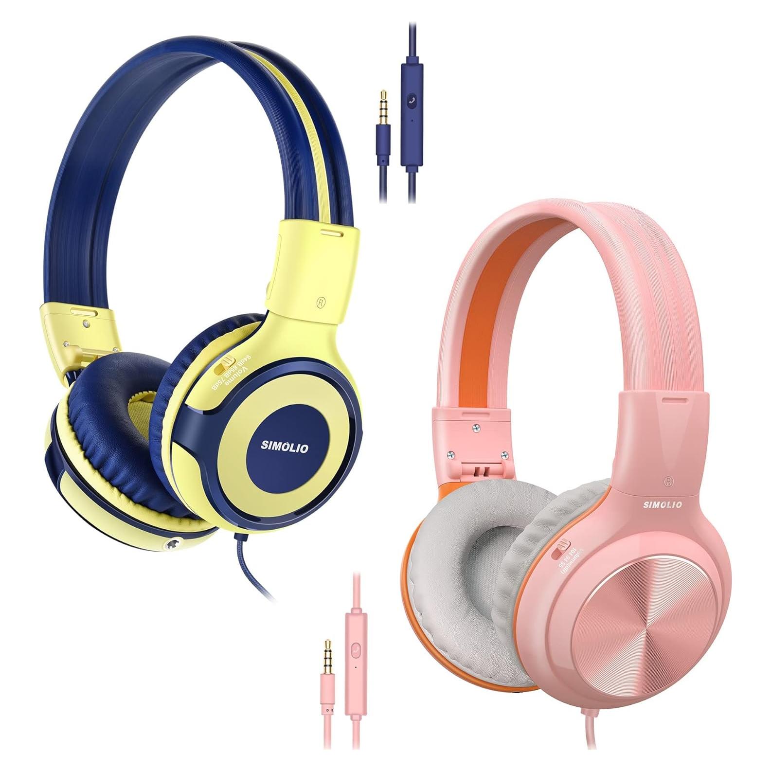 Auriculares Estéreo SIMOLIO con Micrófono y Limitador de Volumen