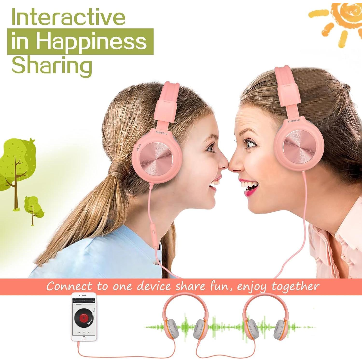 Auriculares Estéreo SIMOLIO con Micrófono y Limitador de Volumen