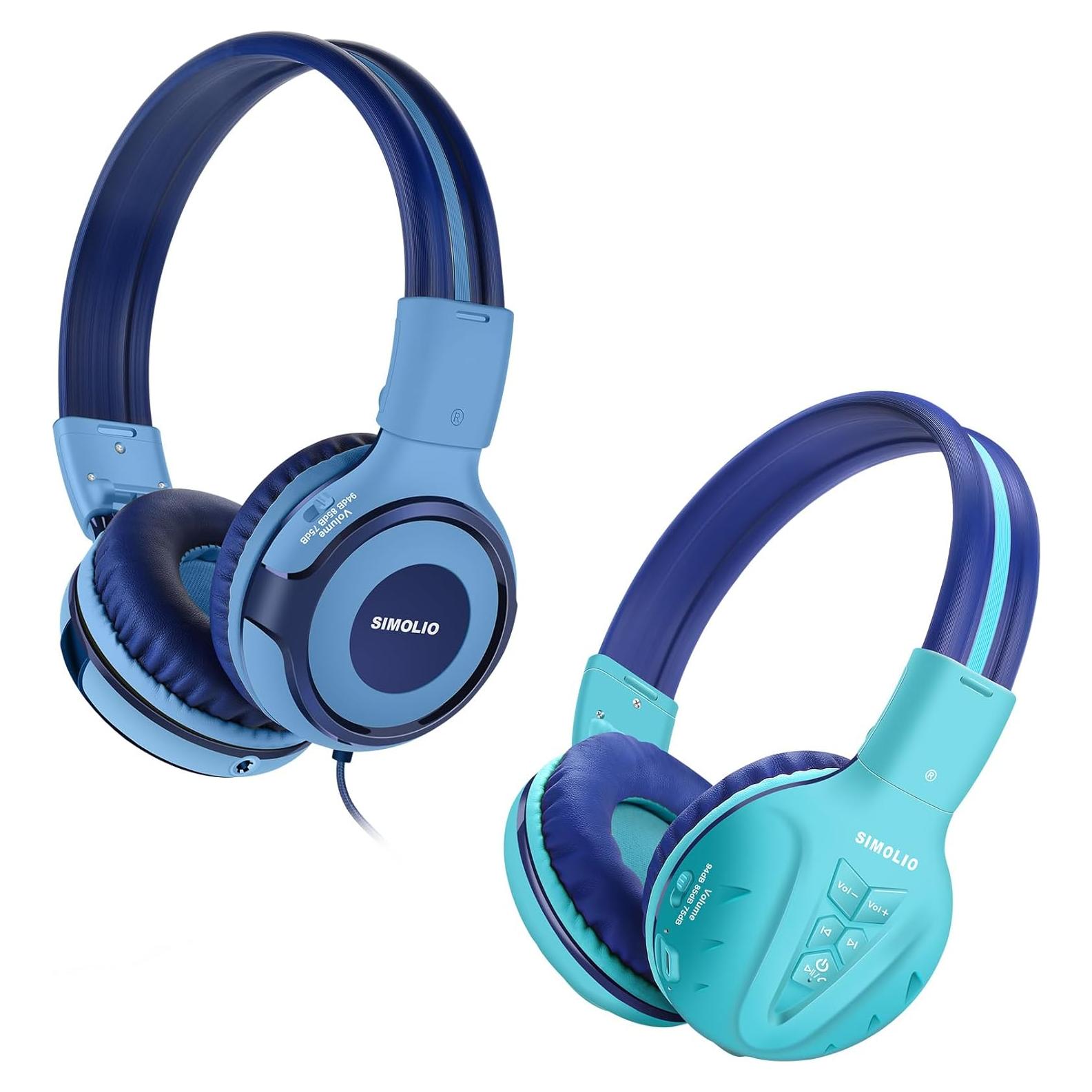 Auriculares para Niños SIMOLIO Bluetooth y Cable 75dB-94dB