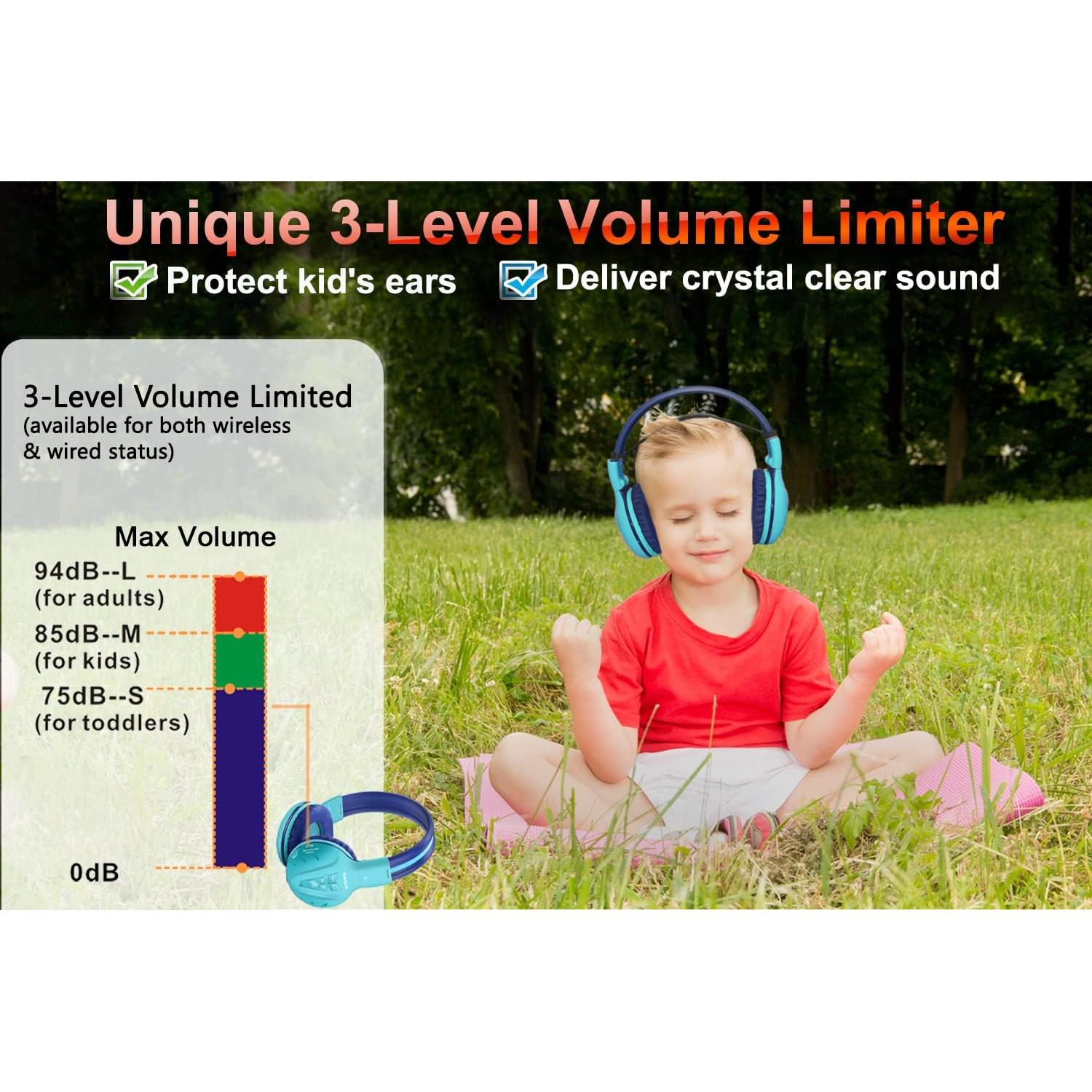 Auriculares para Niños SIMOLIO Bluetooth y Cable 75dB-94dB