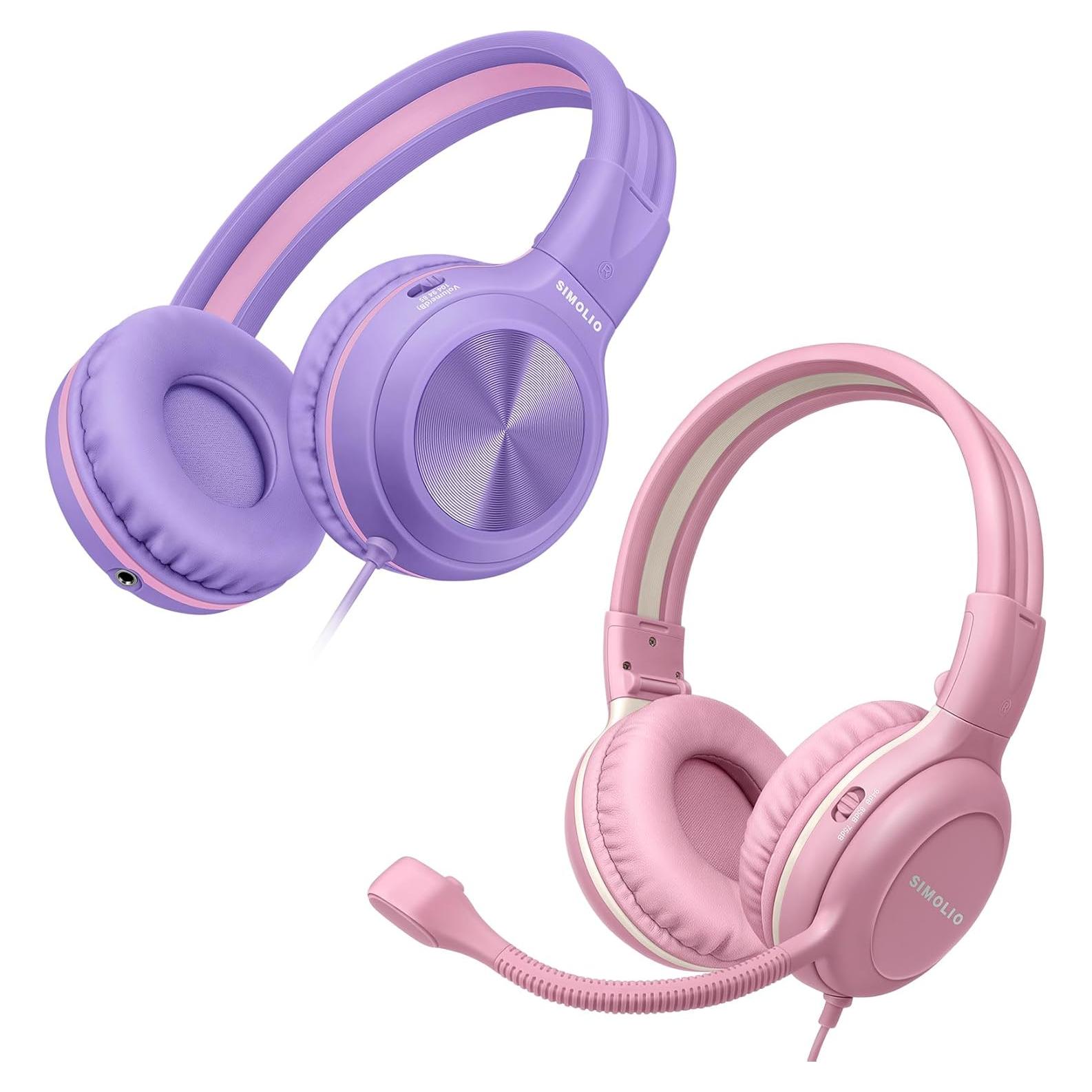 Auriculares con cable SIMOLIO para niños con micrófono y protección auditiva