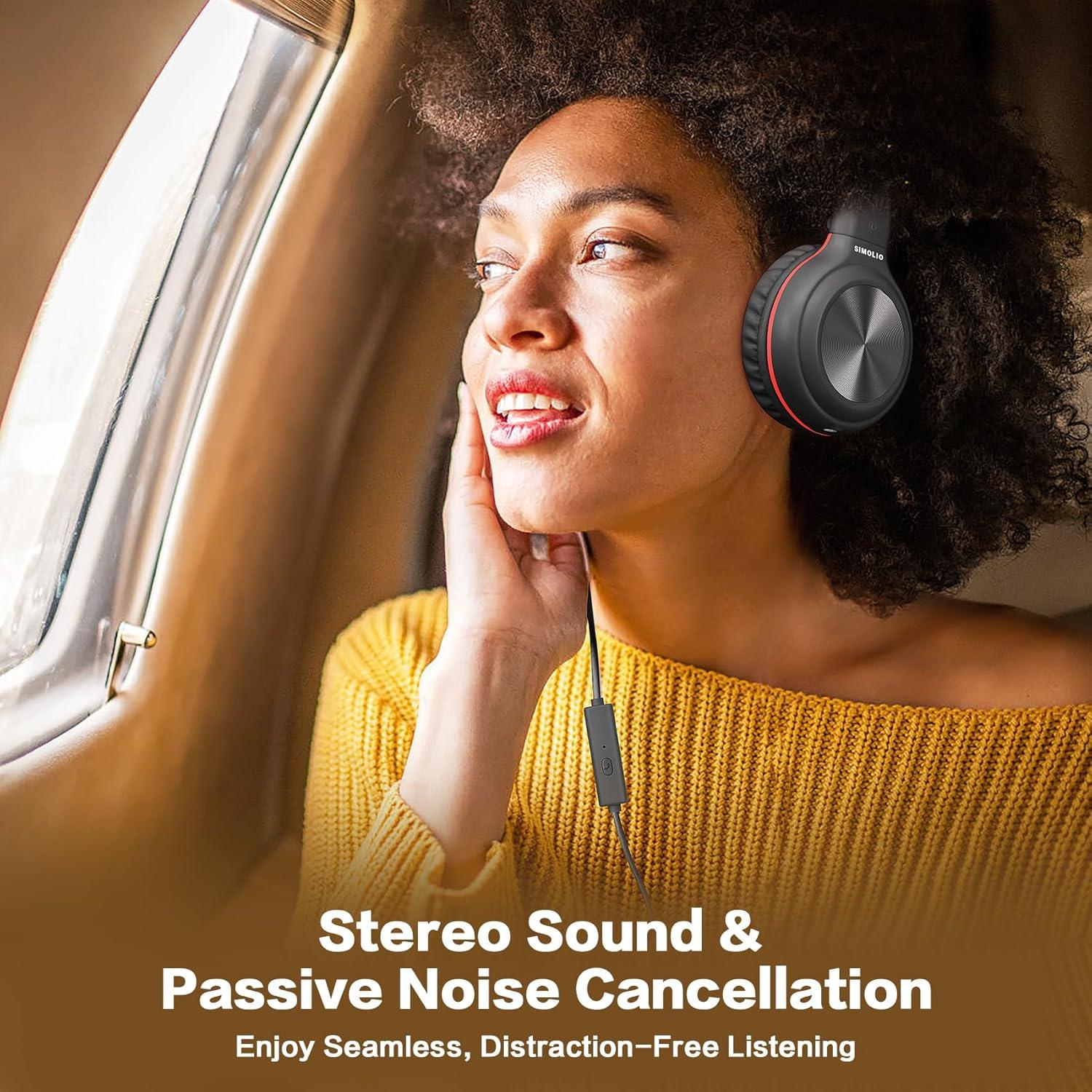 Auriculares Estéreo con Cable SIMOLIO con Micrófono y Limitador de Volumen