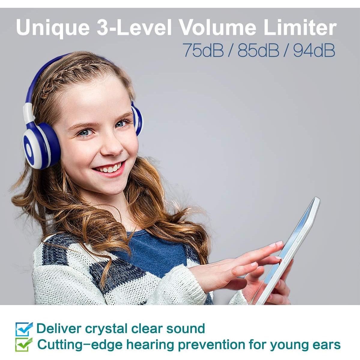 Auriculares para Niños SIMOLIO Bluetooth y Cable, Volumen Seguro