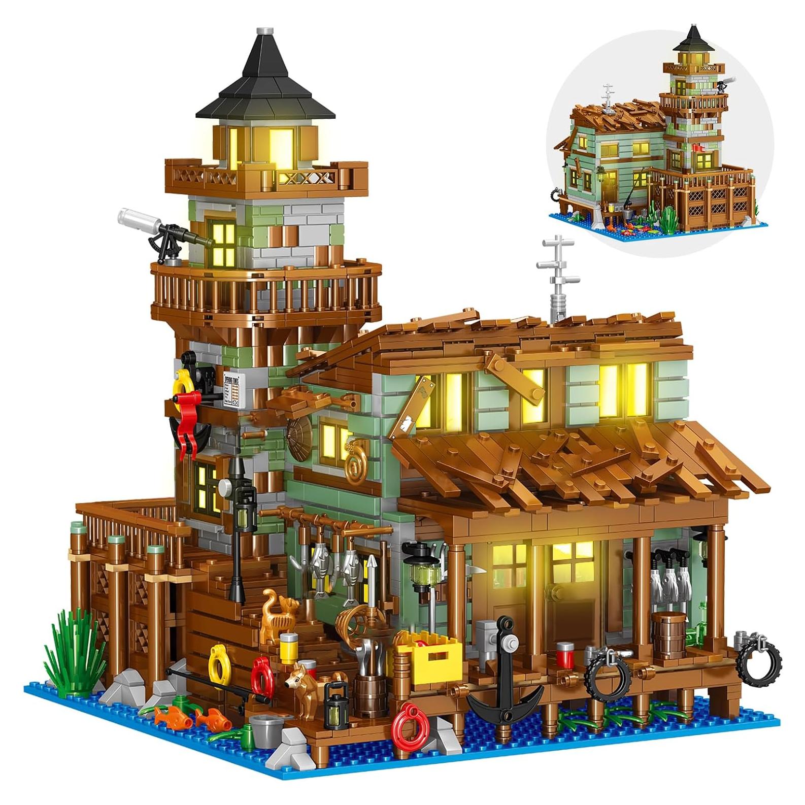 Juego de Construcción Casa de Pesca LED 1881 Piezas Shantou