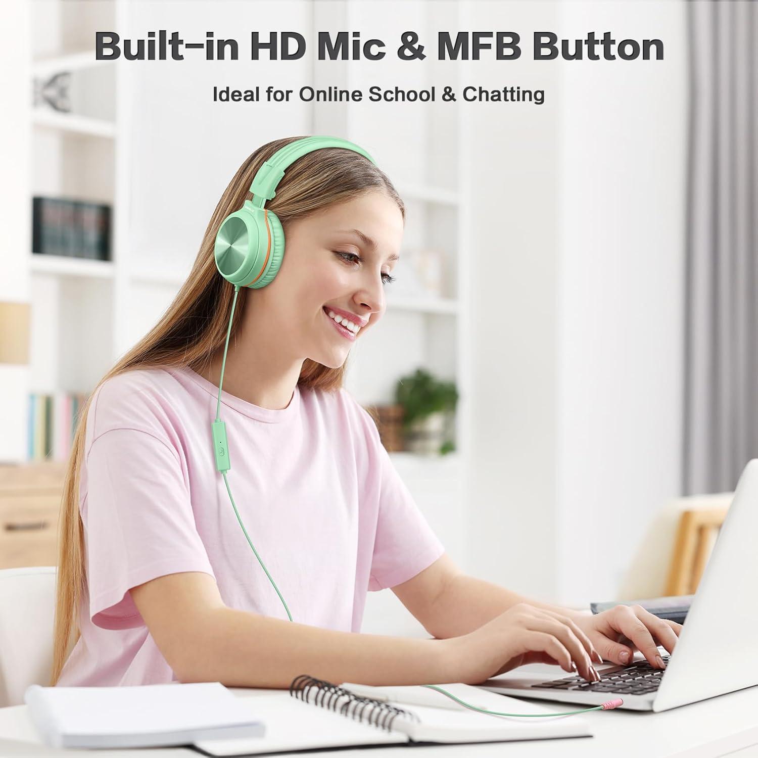 Auriculares con cable SIMOLIO con micrófono y limitador de volumen