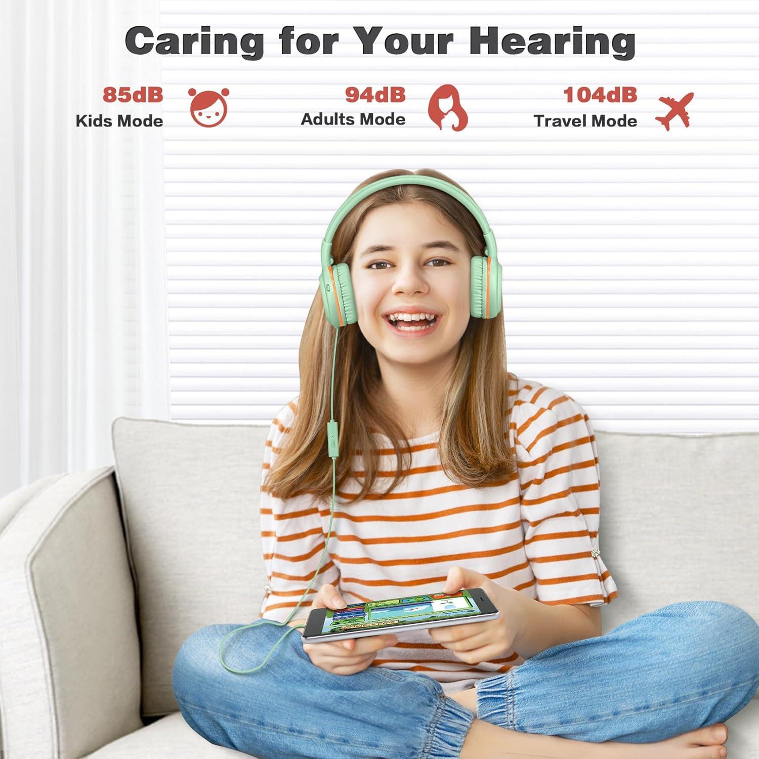 Auriculares con cable SIMOLIO con micrófono y limitador de volumen