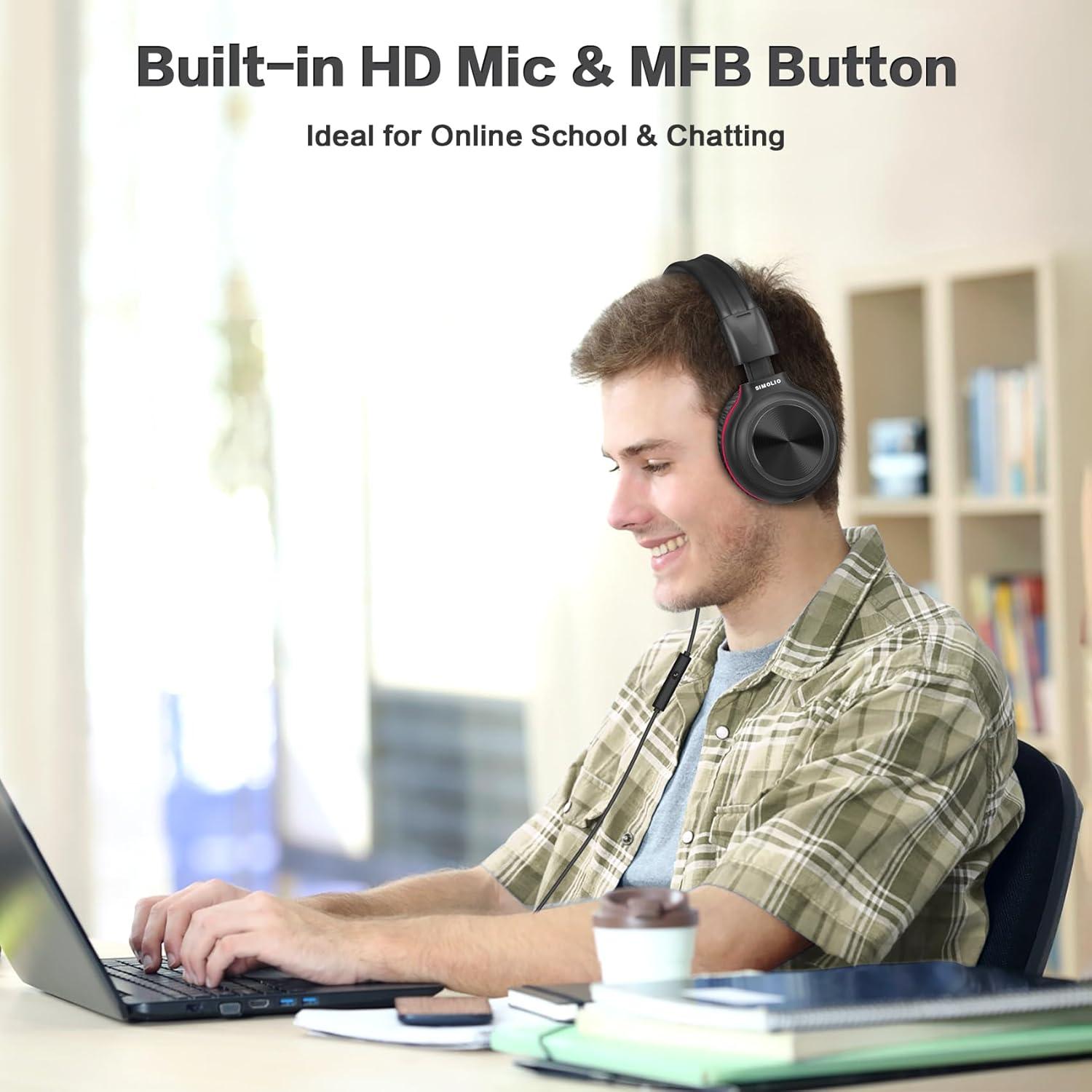 Auriculares con cable SIMOLIO con micrófono y limitador de volumen