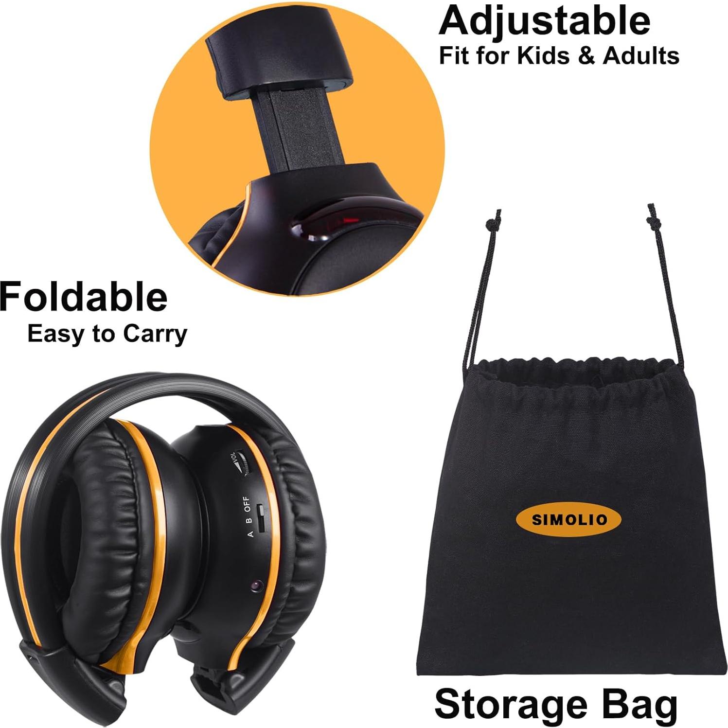 Auriculares Inalámbricos IR SIMOLIO 2 Pack con Transmisores para TV y Coche