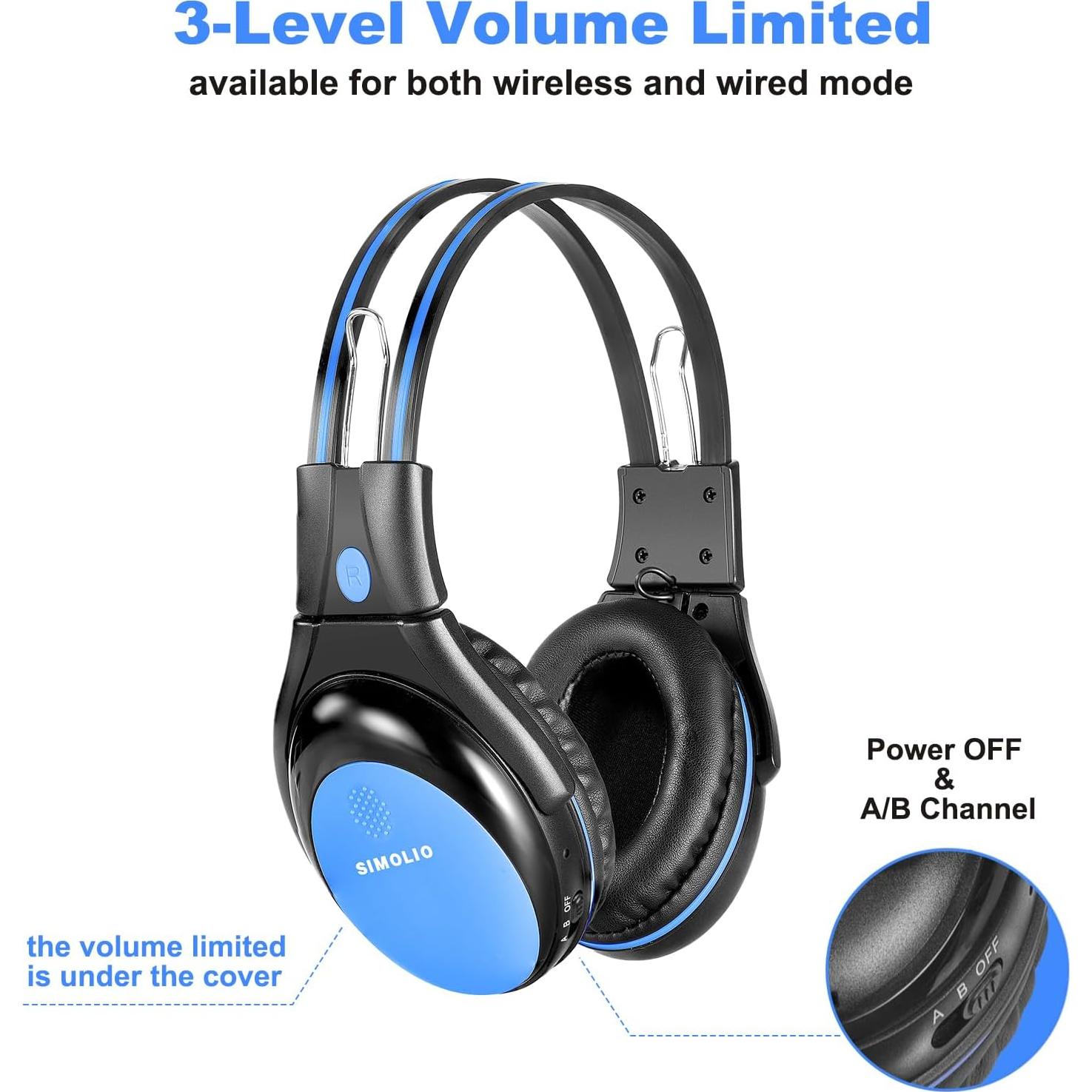 Auriculares Infrarrojos SIMOLIO para Coche y Bluetooth Niños