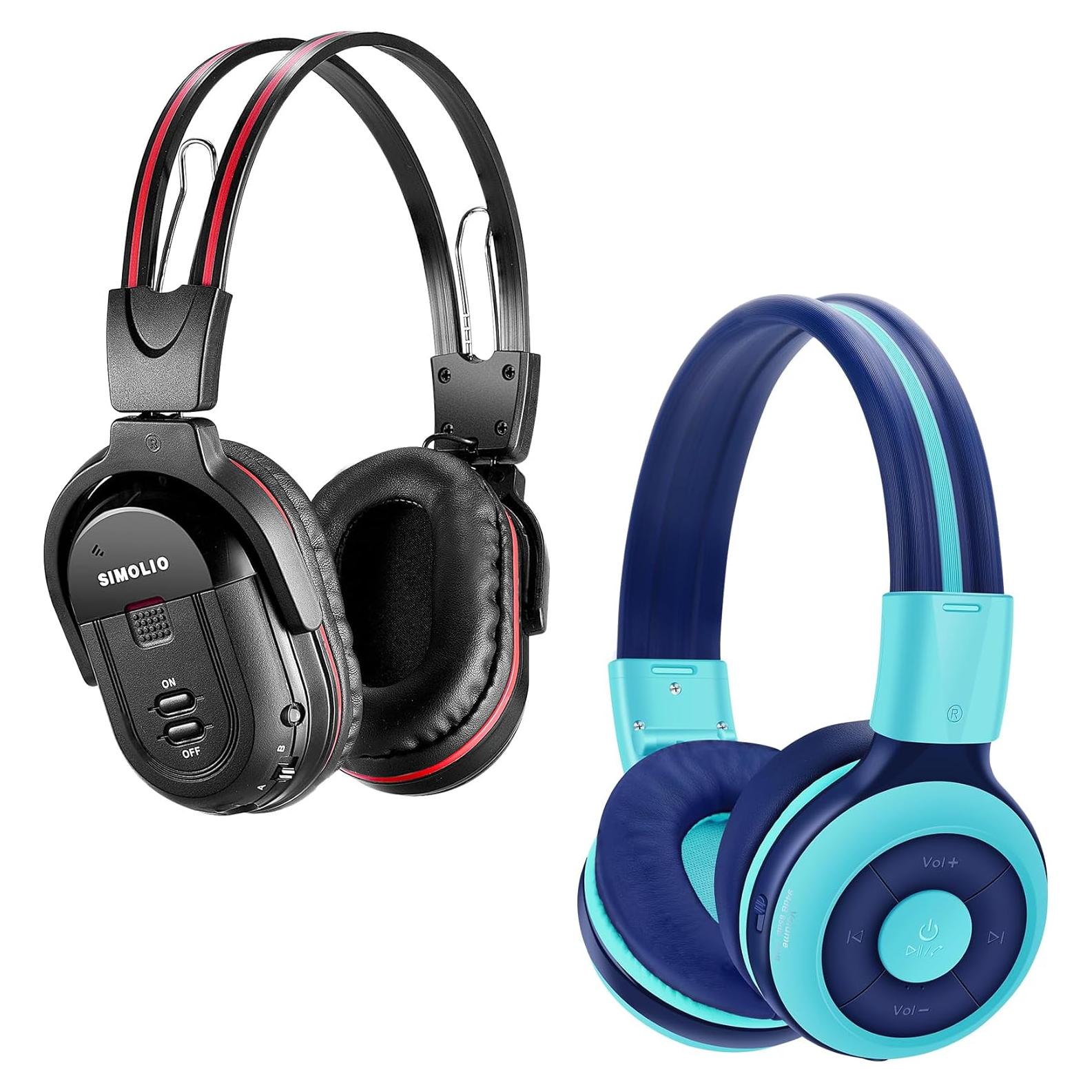 Auriculares Inalámbricos SIMOLIO IR para Coche - Niños, 3 Niveles de Volumen