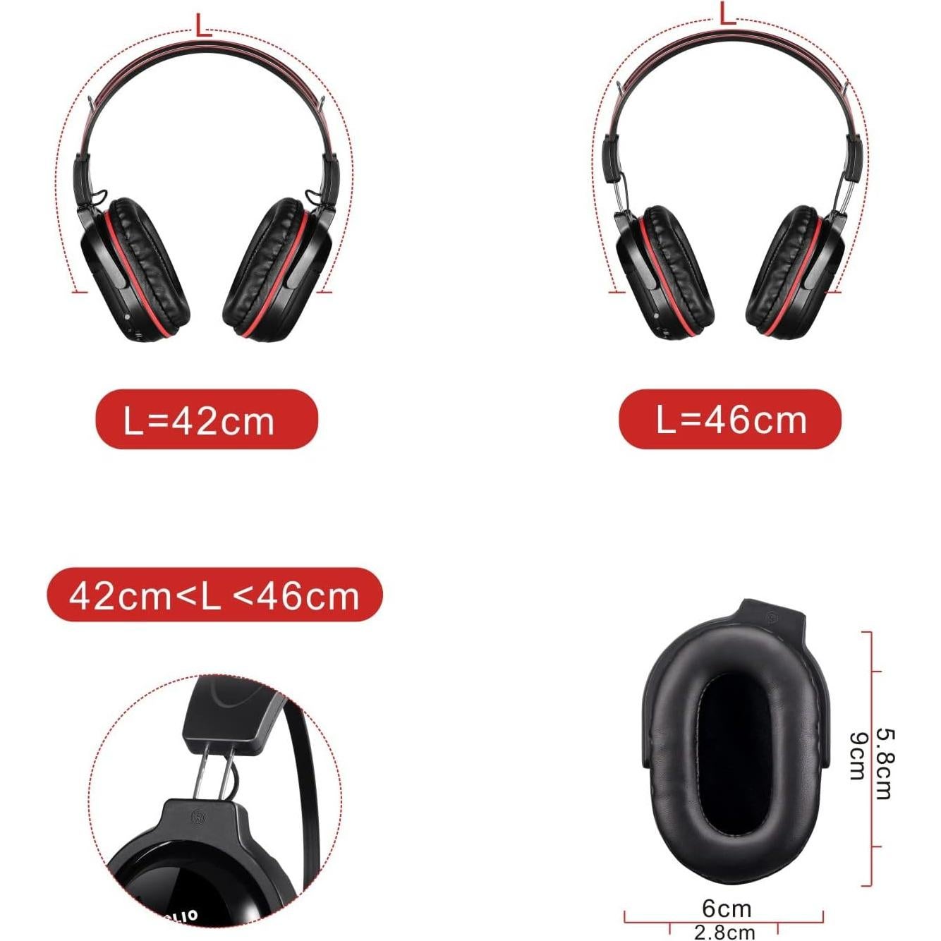 Auriculares Inalámbricos SIMOLIO IR para Coche - Niños, 3 Niveles de Volumen