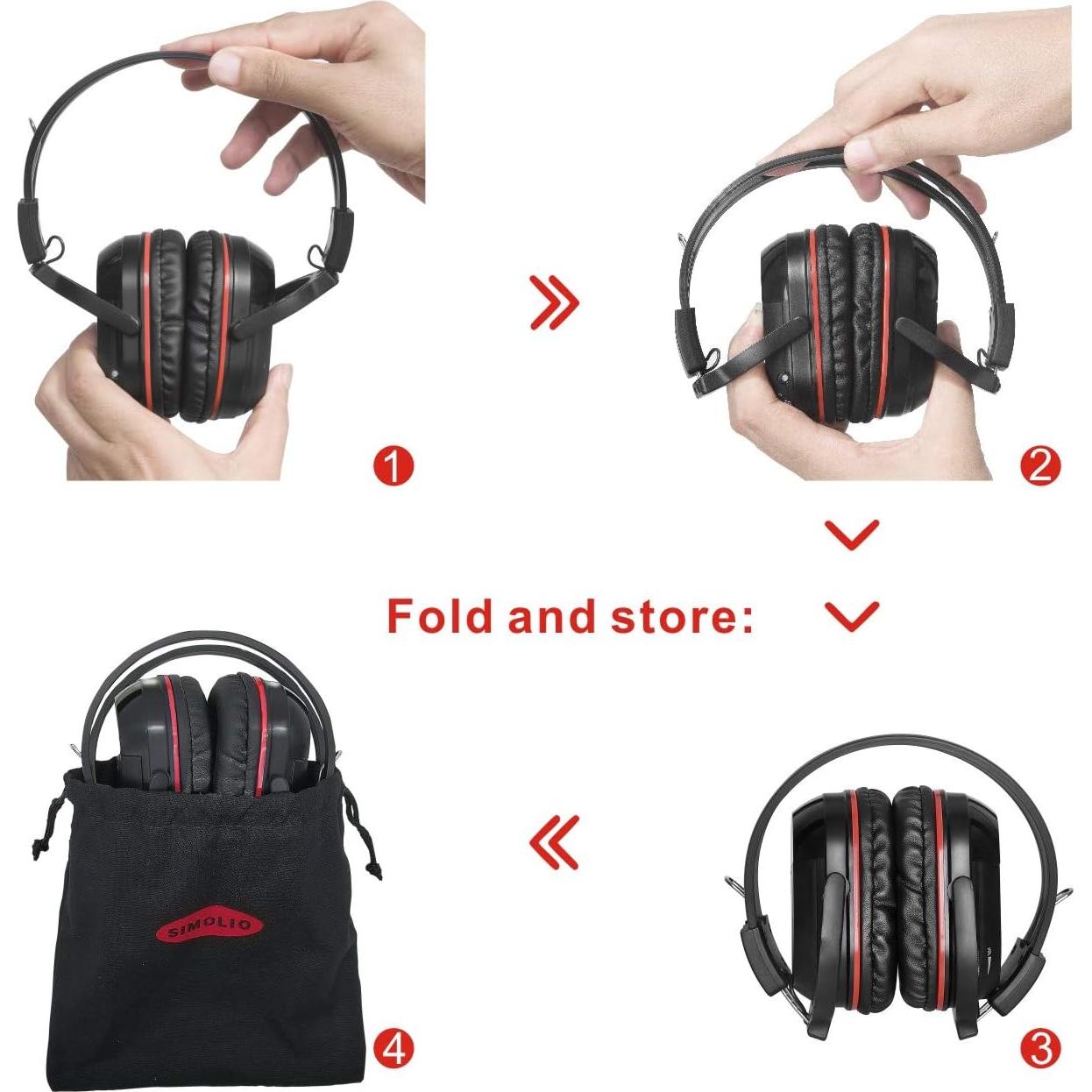 Auriculares Inalámbricos SIMOLIO IR para Coche - Niños, 3 Niveles de Volumen