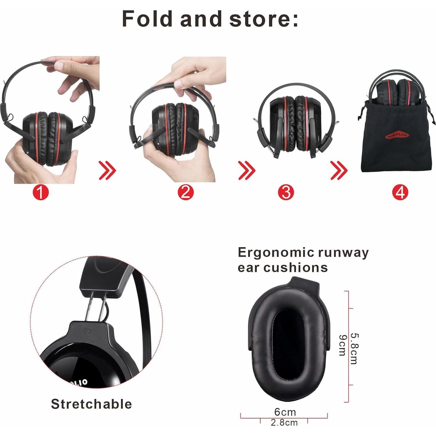 Auriculares Infrarrojos SIMOLIO IR para DVD de Coche - 2 Canales