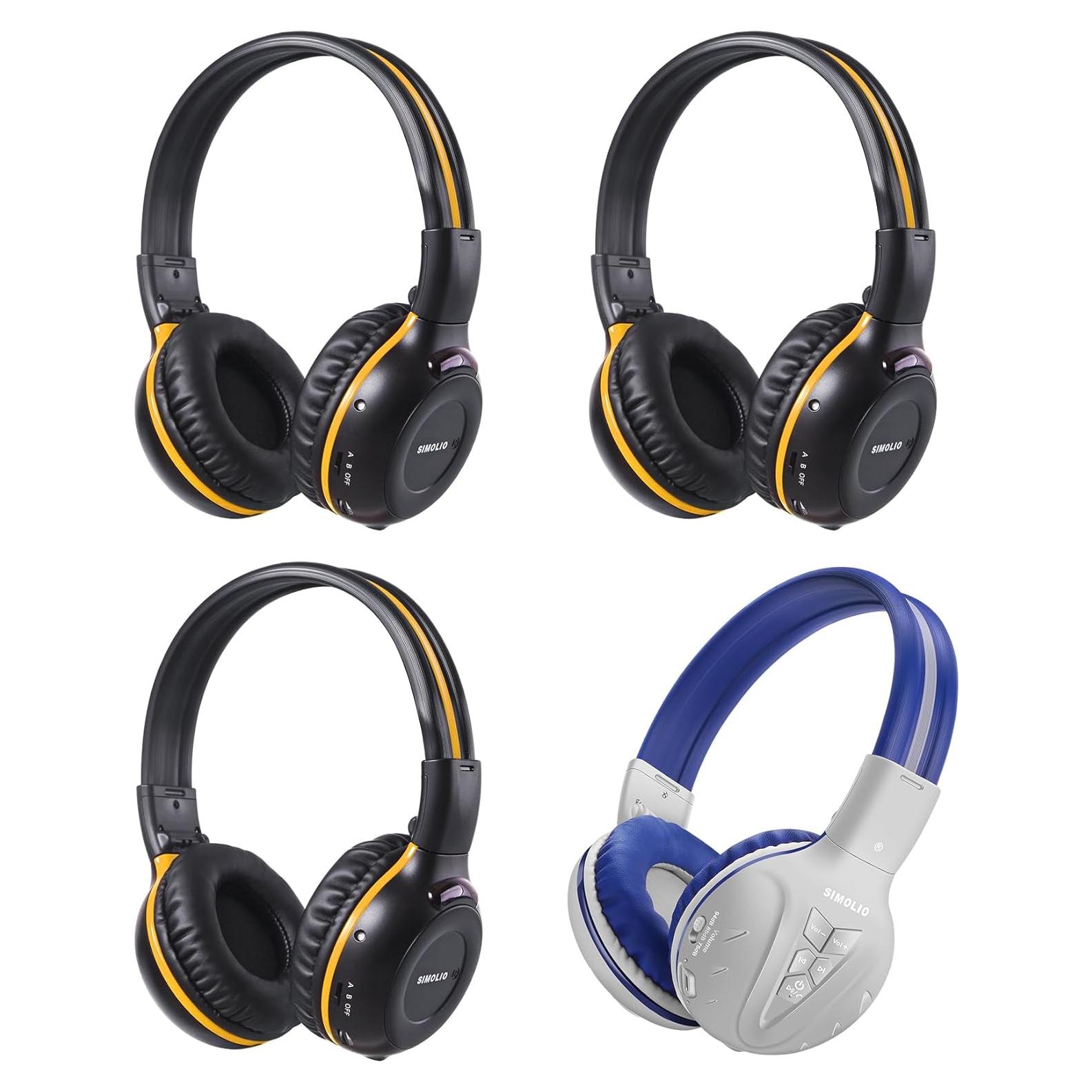 Auriculares Infrarrojos SIMOLIO para DVD de Coche y Bluetooth Niños