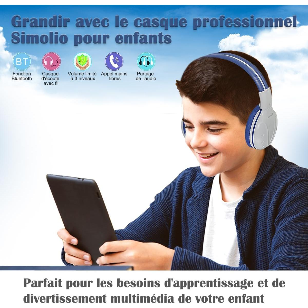 Auriculares Infrarrojos SIMOLIO para DVD de Coche y Bluetooth Niños