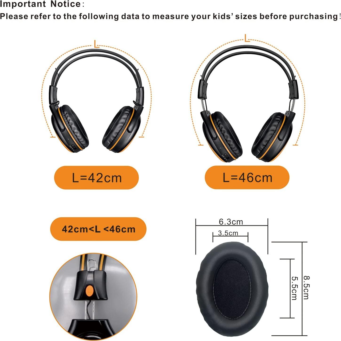 Auriculares Inalámbricos SIMOLIO IR para Niños - Compatibles con DVD de Coche