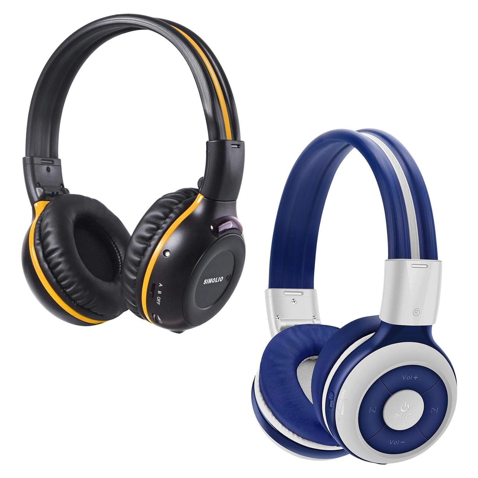 Auriculares Inalámbricos SIMOLIO IR y Bluetooth para DVD de Coche