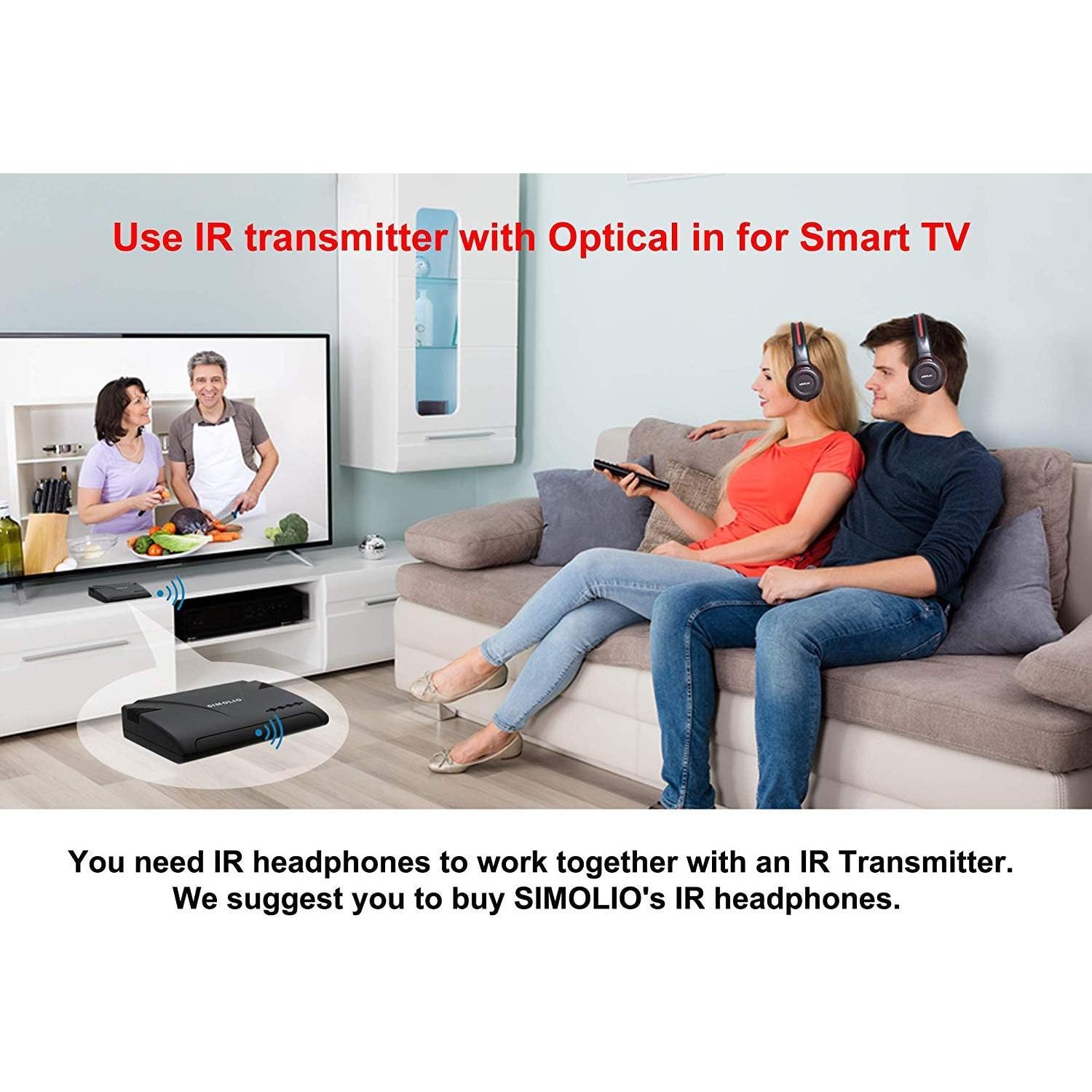 Transmisor IR Doble Canal SIMOLIO + Auriculares Inalámbricos