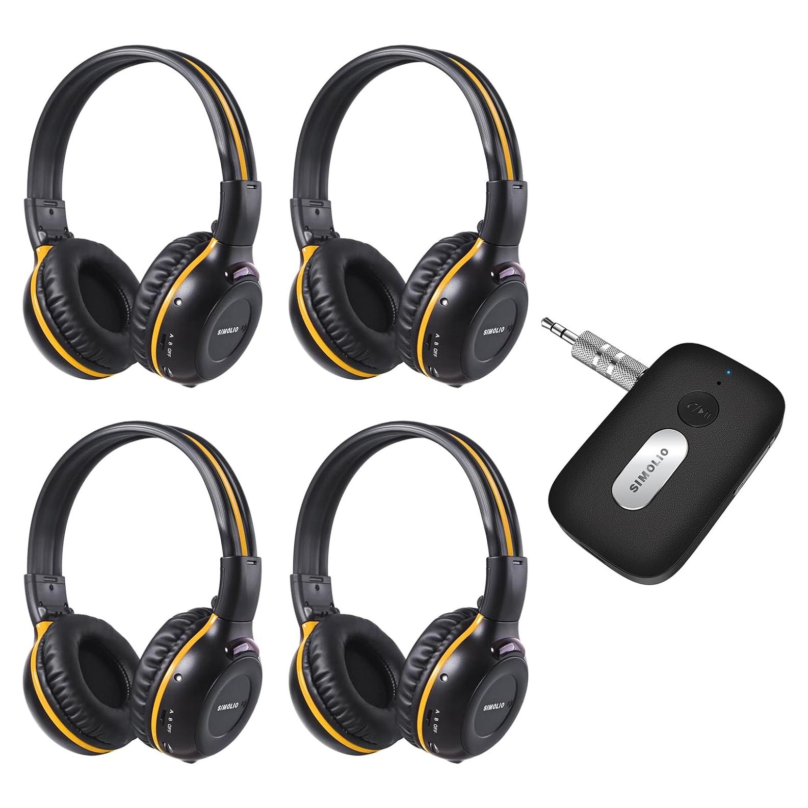 Auriculares Infrarrojos Inalámbricos SIMOLIO + Adaptador Bluetooth AUX