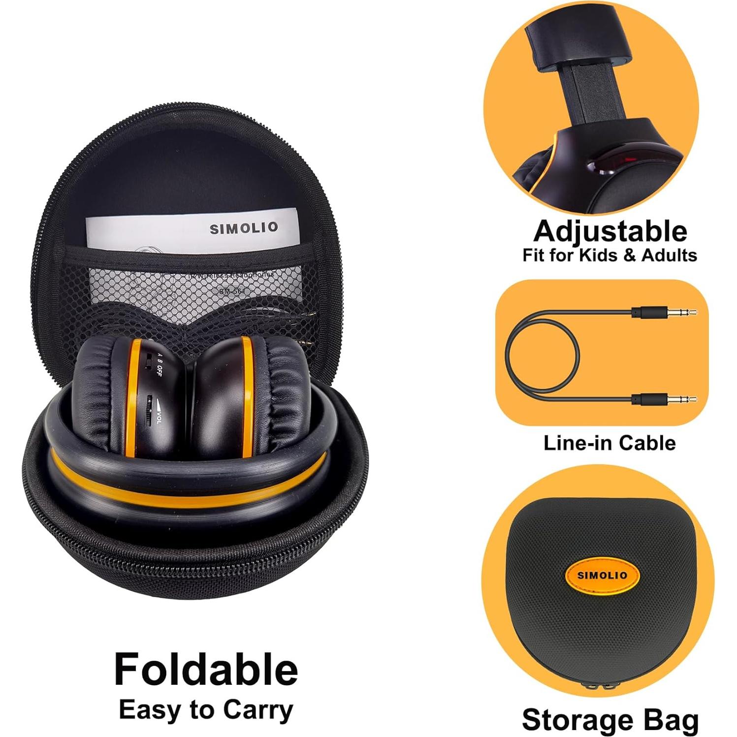 Auriculares Infrarrojos Inalámbricos SIMOLIO + Adaptador Bluetooth AUX