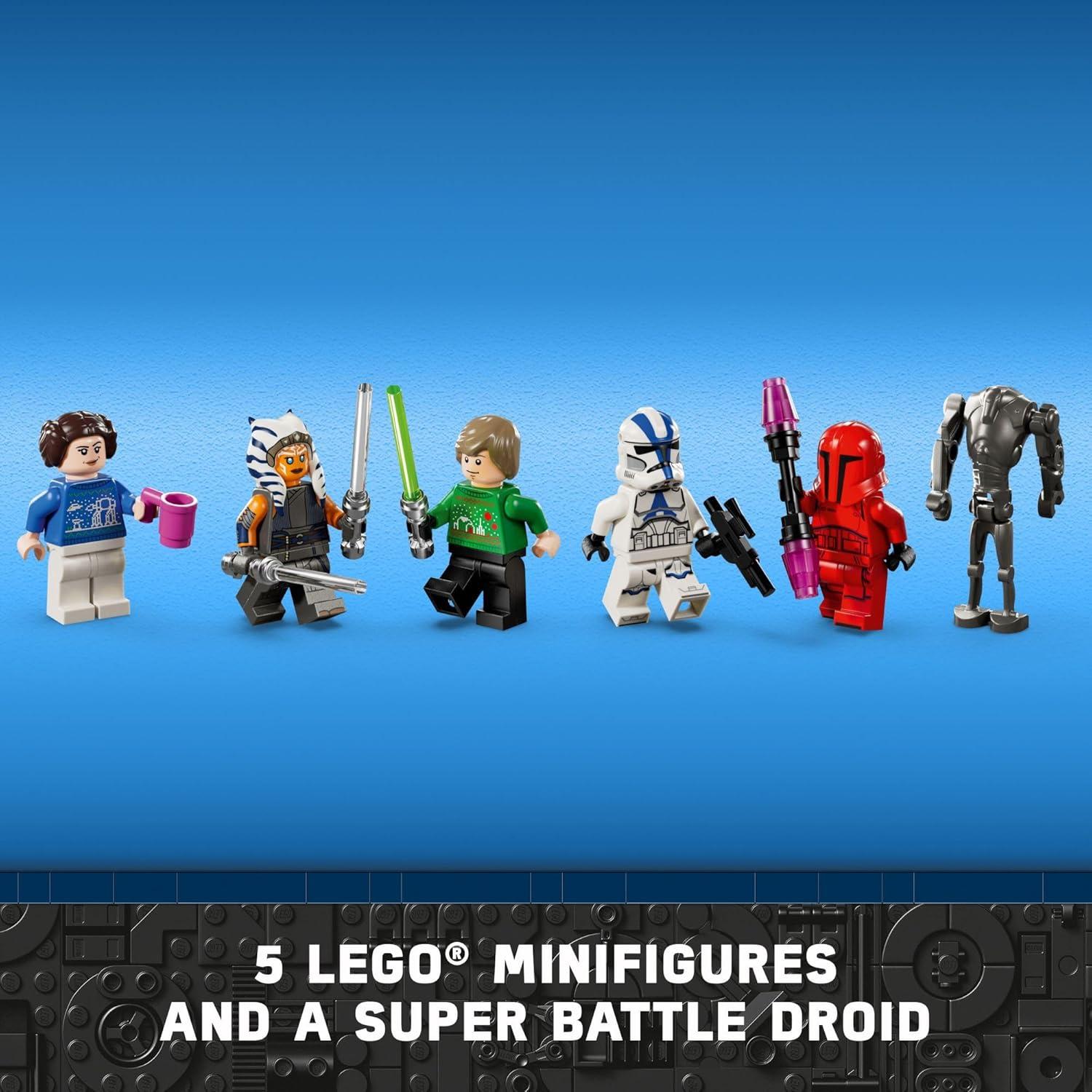 Star Wars Advent Calendar 2024 for Kids - Christmas Advent Calendar W/ 18 Mini Builds & 5 Minifigures, Ages 6+ - Gift Idea for Boys & Girls - 75395