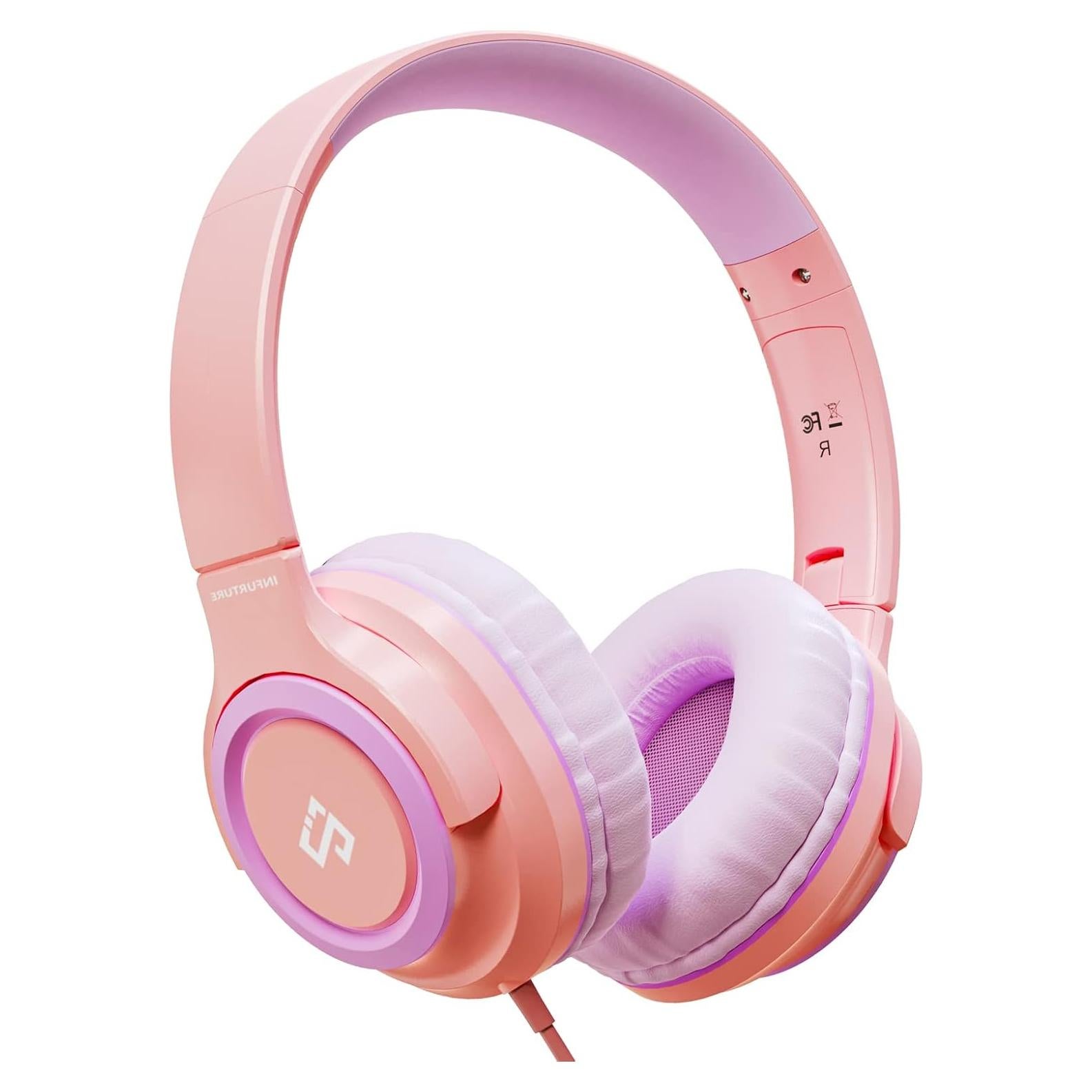 Kids Headphones, Wired Headphones for Kids Over Ear with Microphone, 85/94dB Volume Limiter Headphone for Girls Boys, Foldable Headphone for School, Airplane Travel