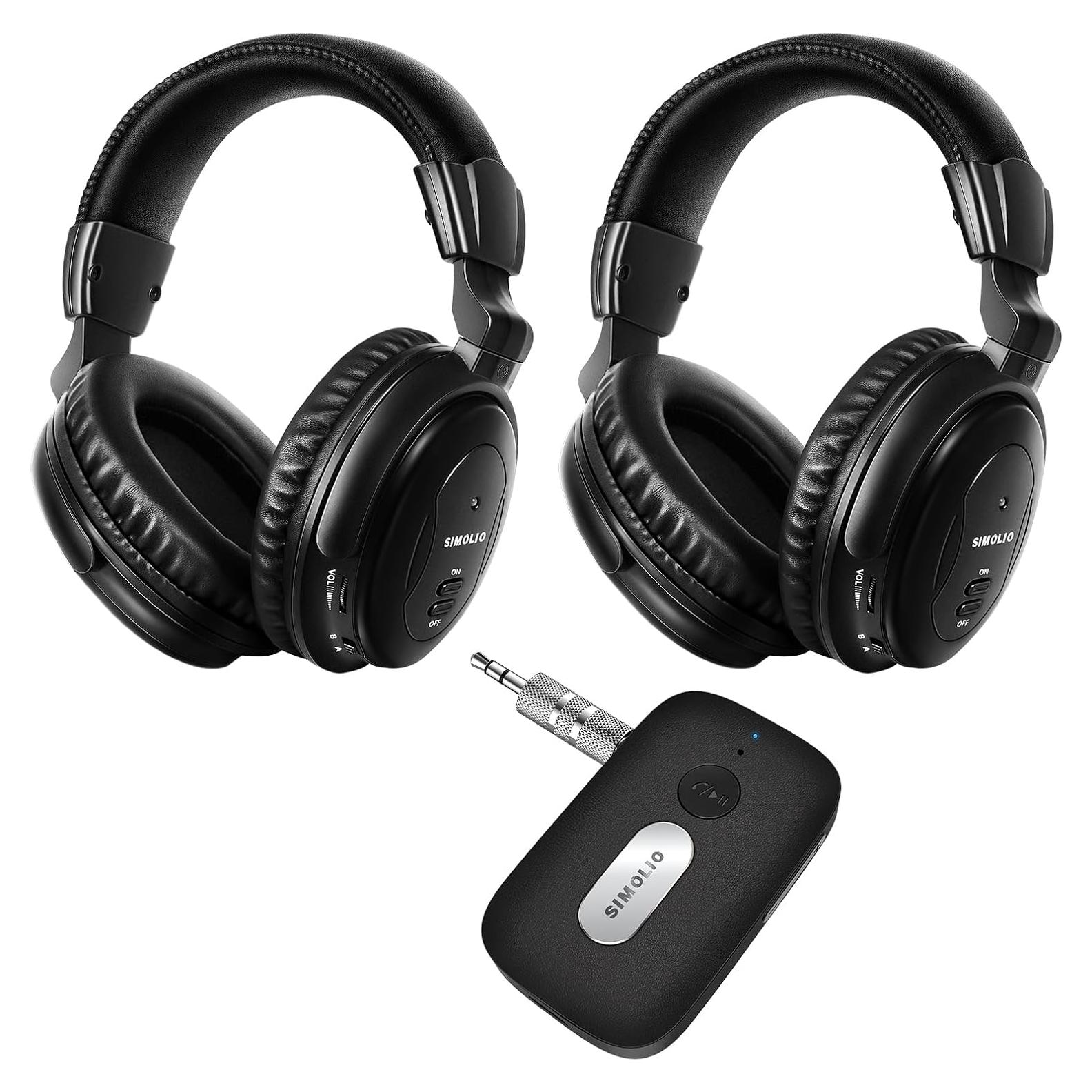 Auriculares Inalámbricos IR Simolio para DVD de Coche + Adaptador Bluetooth
