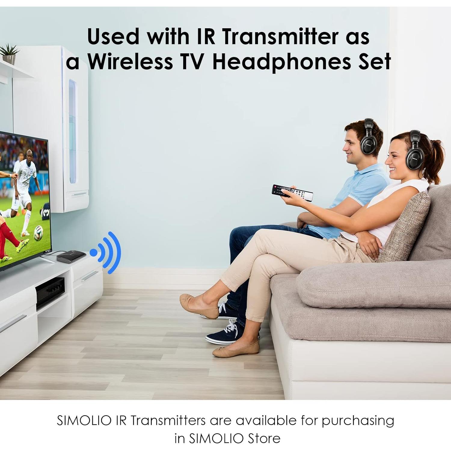 Auriculares Inalámbricos IR Simolio para DVD de Coche + Adaptador Bluetooth