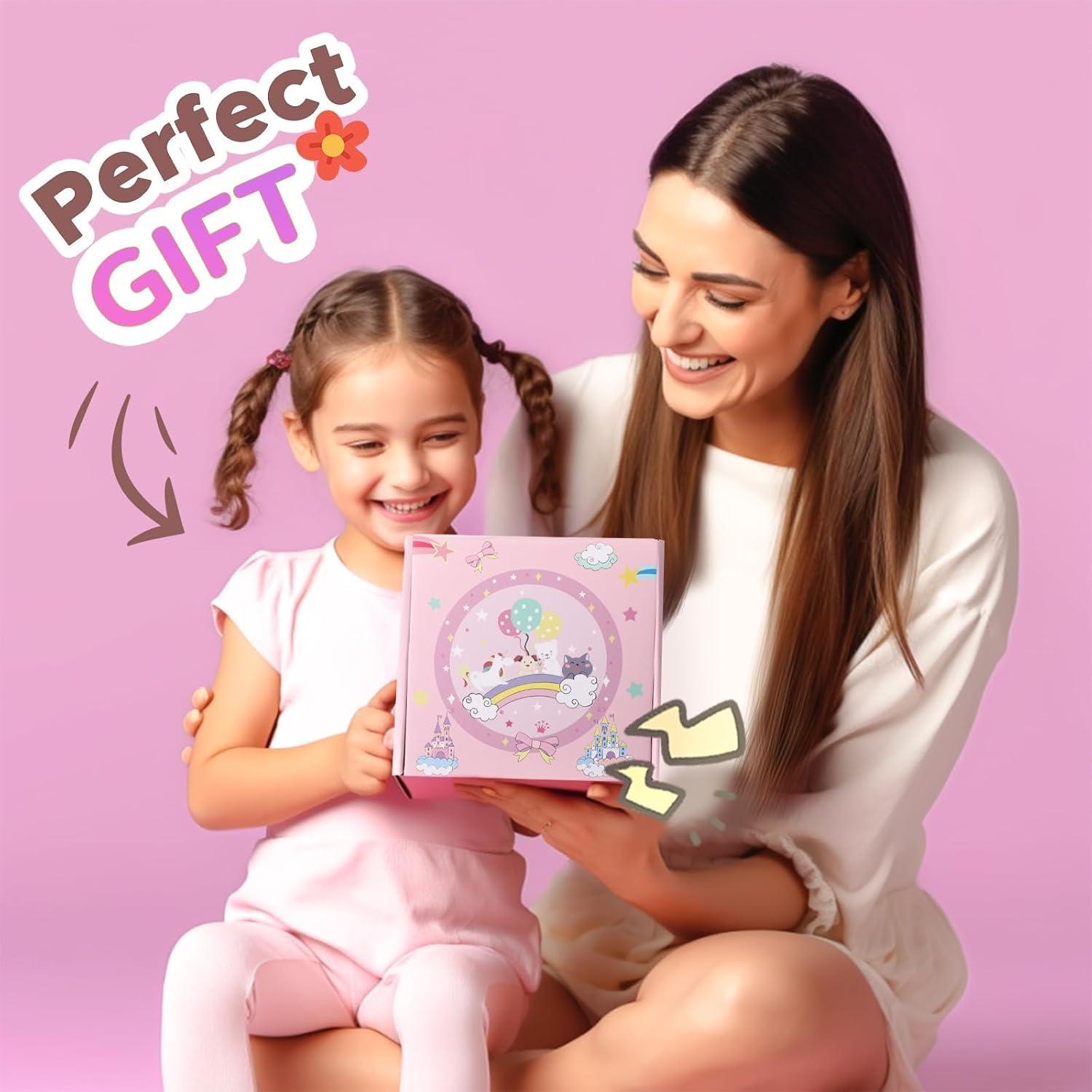 TCJJ Unicorn Headphones for Girls to School, Kids Wired Headphones with Mic & 3.5mm Jack, Safe Volume 85/94dB,Noise Cancelling Over-Ear Headphone with Adjustable Headband for iPad/Smartphones-Pink