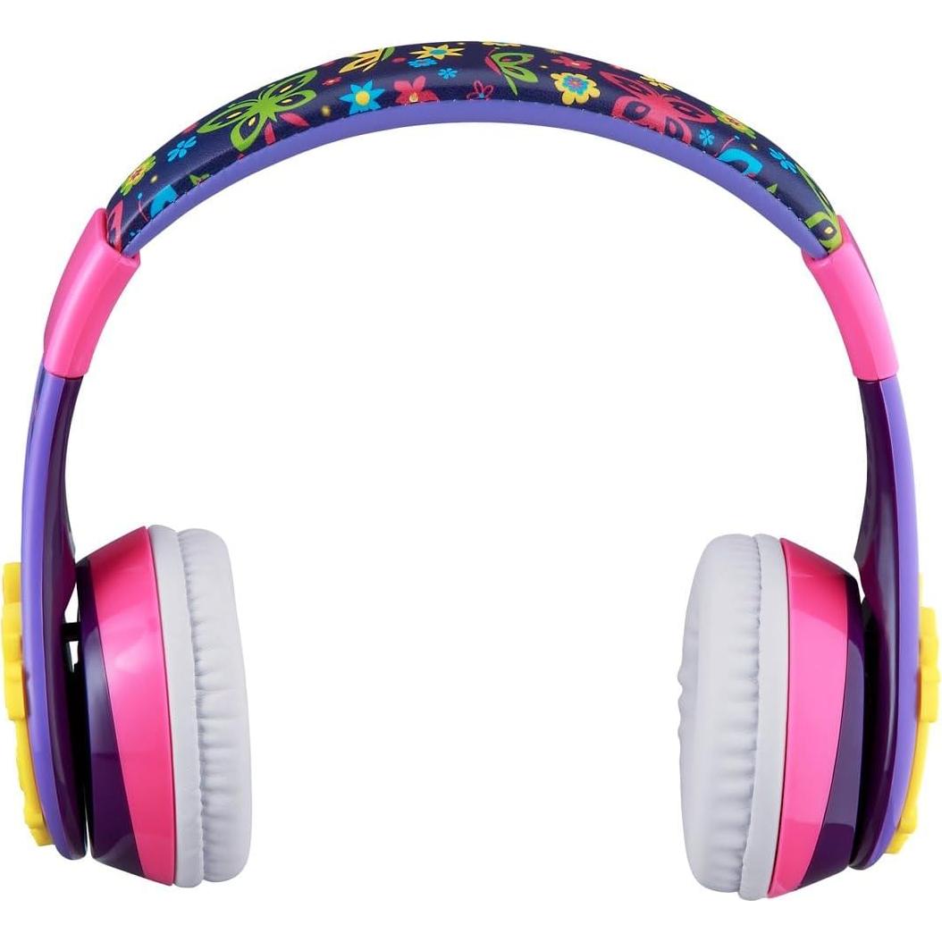 Disney Encanto Kids Bluetooth Headphones, Wireless Headphones with Microphone Includes Aux Cord, Volume Reduced Kids Foldable Earphones