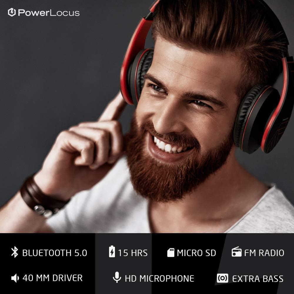 PowerLocus P3 Black x P2 Red Wireless Headphones Over Ear