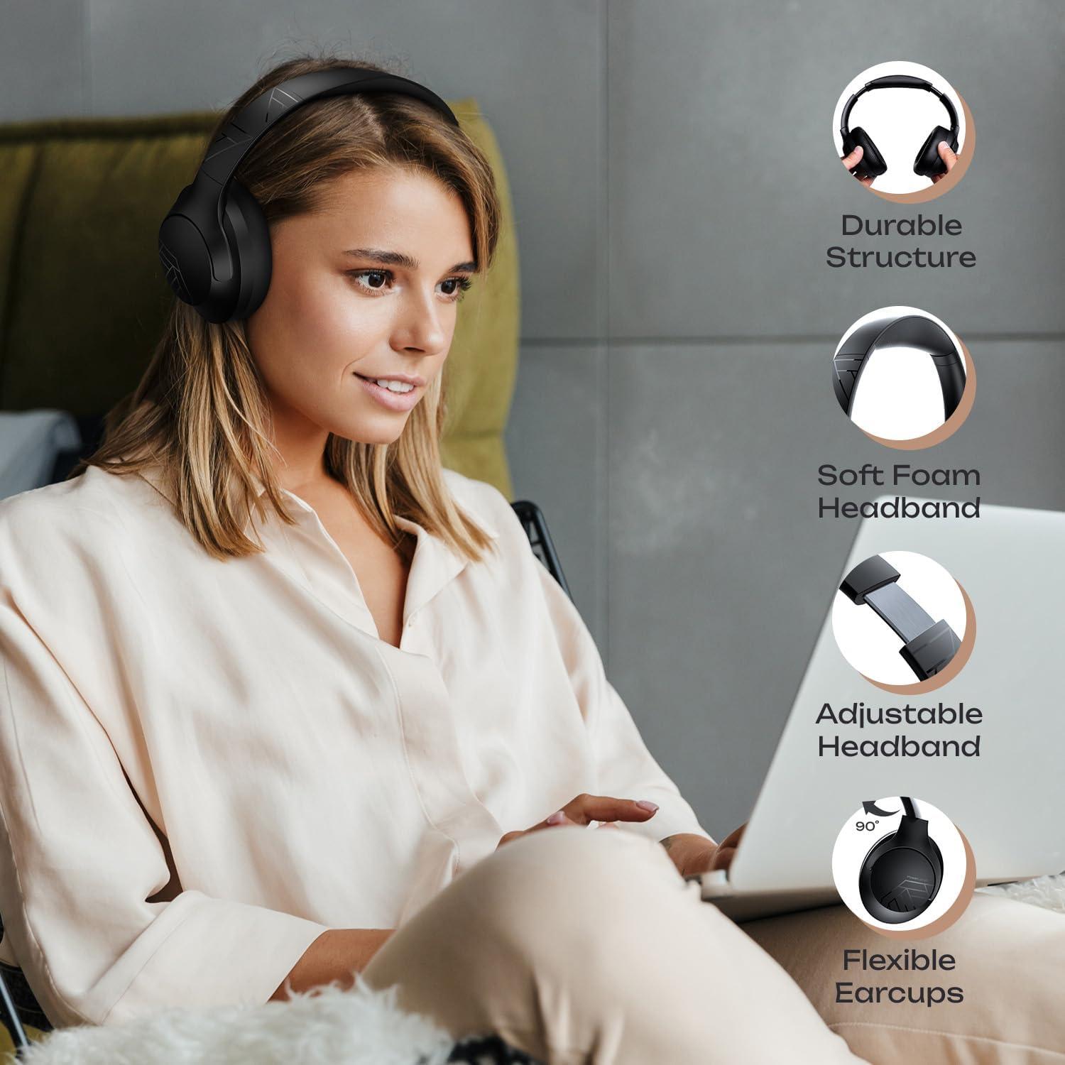 PowerLocus P3 Black x P2 Rose Gold Wireless Headphones Over Ear