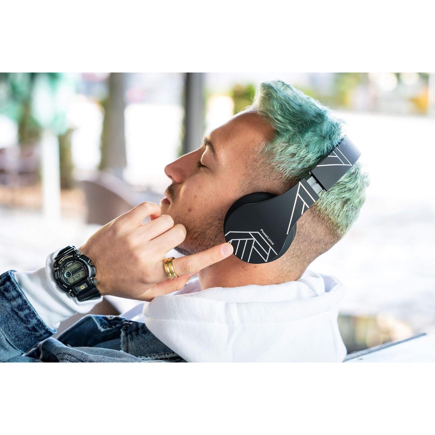 Auriculares Bluetooth PowerLocus Rosa Oro Plegables 25h Batería