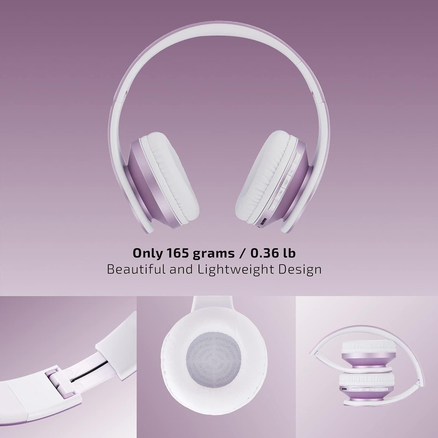 Rose Gold Bluetooth Headphones with White/Purple Bluetooth Headphones
