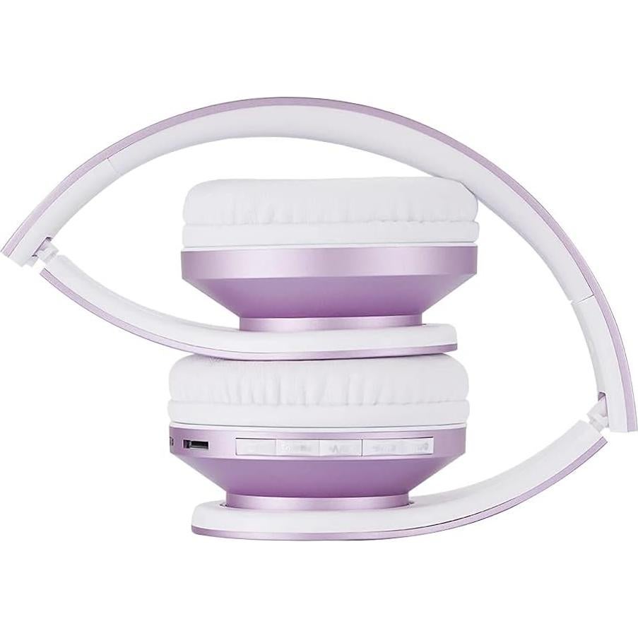 Rose Gold Bluetooth Headphones with White/Purple Bluetooth Headphones