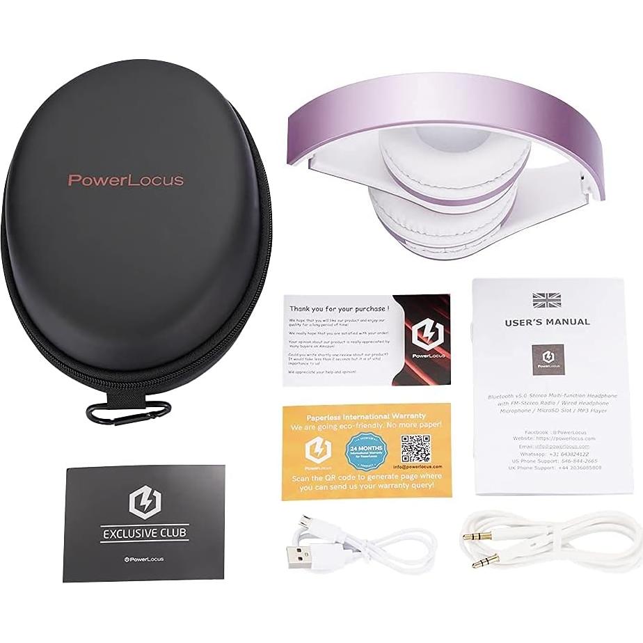 Rose Gold Bluetooth Headphones with White/Purple Bluetooth Headphones