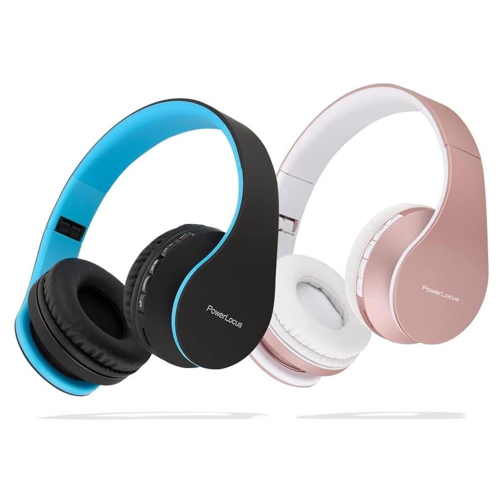 Auriculares Bluetooth PowerLocus Rosa Oro y Negro/Azul Inalámbricos