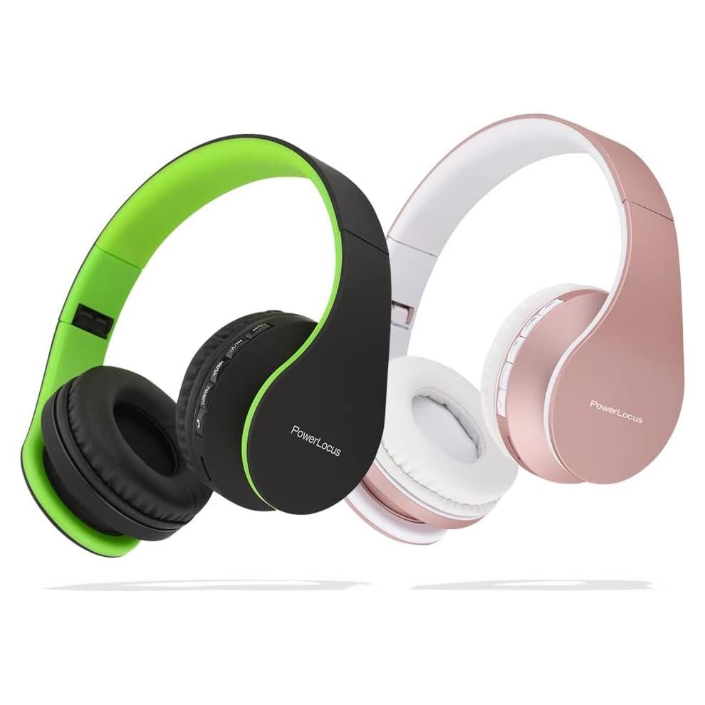 Auriculares Bluetooth PowerLocus Rosa Oro Plegables con Micrófono