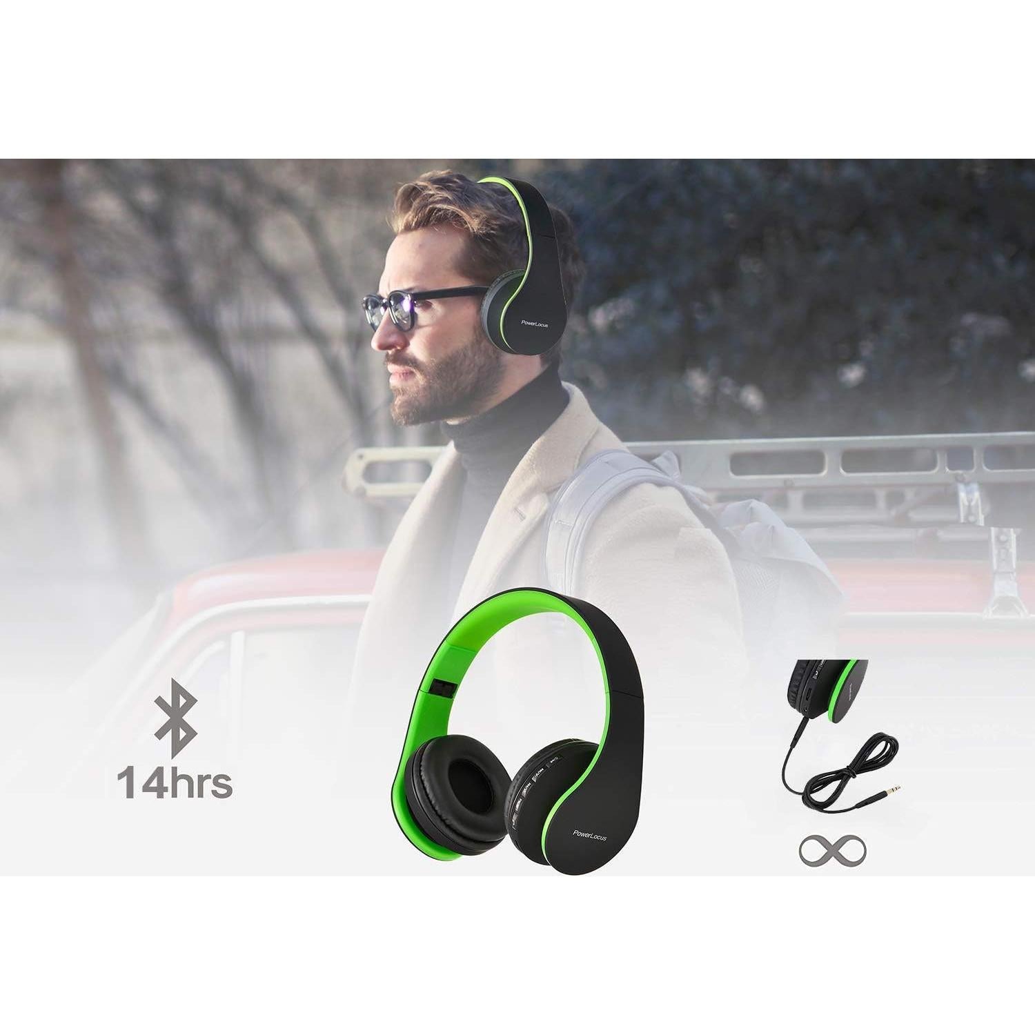 Auriculares Bluetooth PowerLocus Rosa Oro Plegables con Micrófono