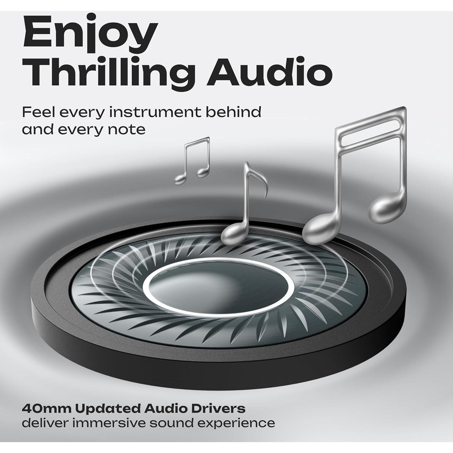 Auriculares Bluetooth PowerLocus Boom sobre la oreja 60H Hi-Fi