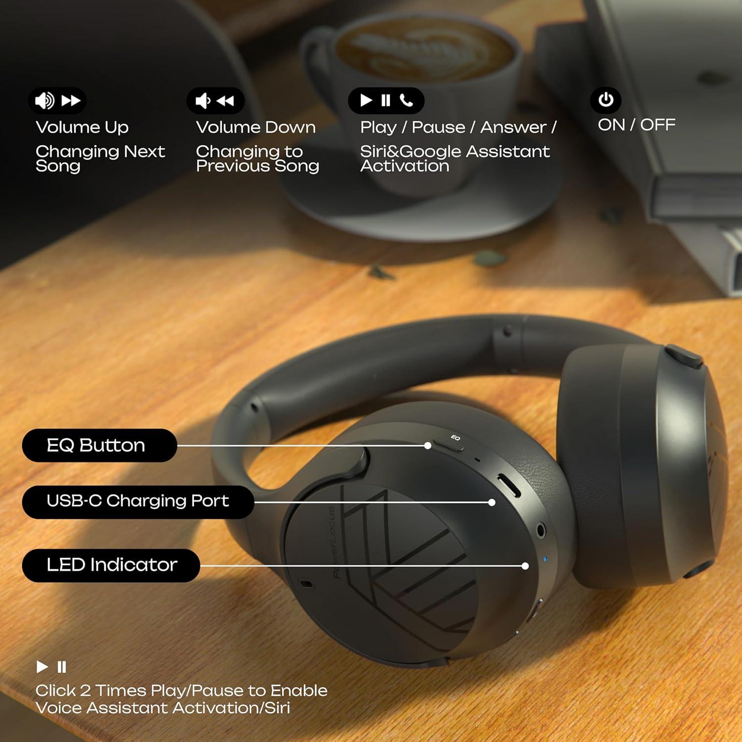 Auriculares Bluetooth PowerLocus Boom sobre la oreja 60H Hi-Fi