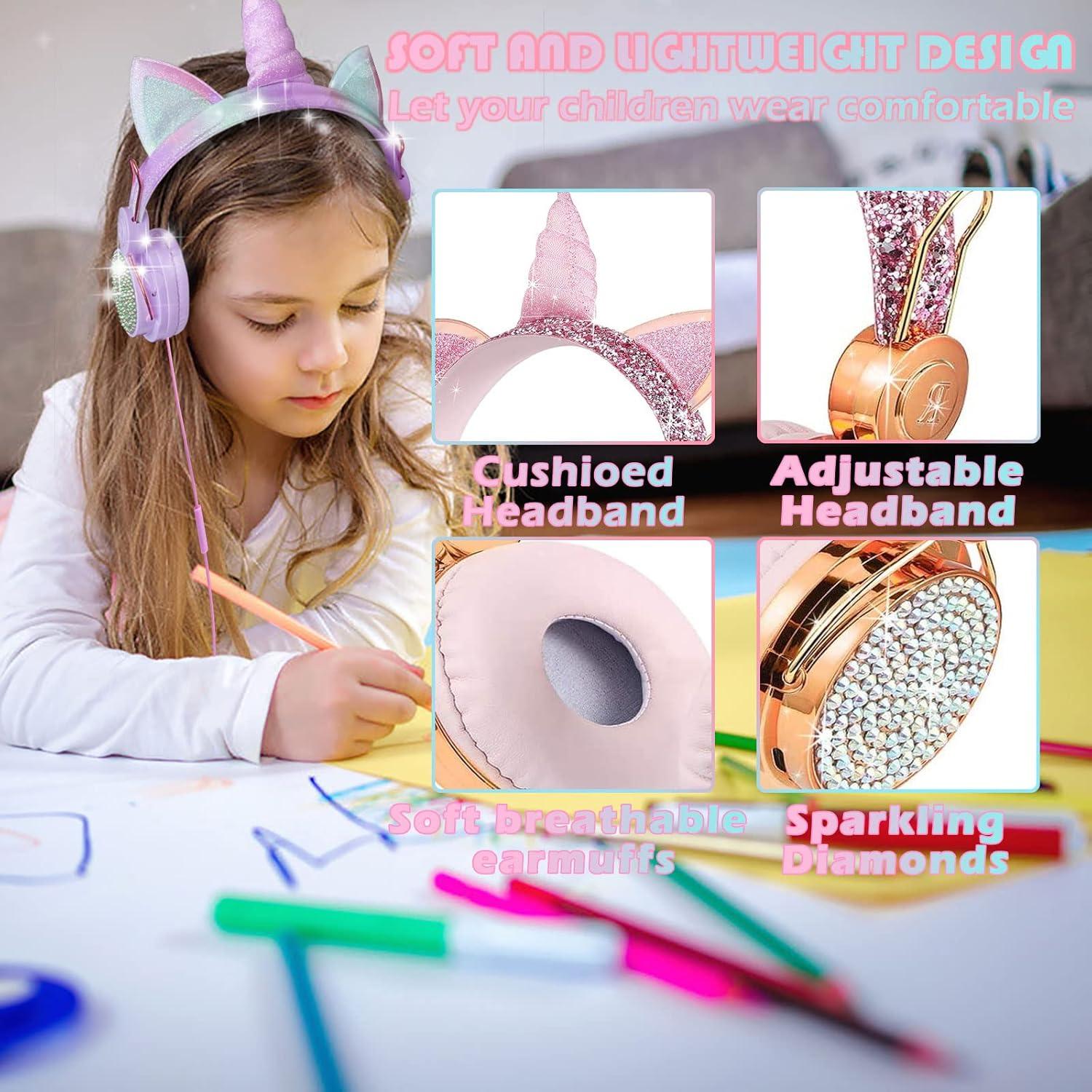 Auriculares SVYHUOK Unicornio con Micrófono 3.5mm para Niños