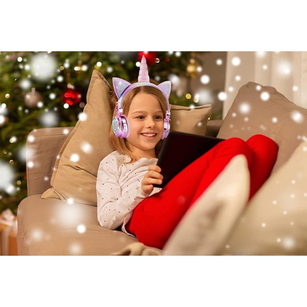 Auriculares Inalámbricos KORABA Unicornio Rosa con LED y Micrófono