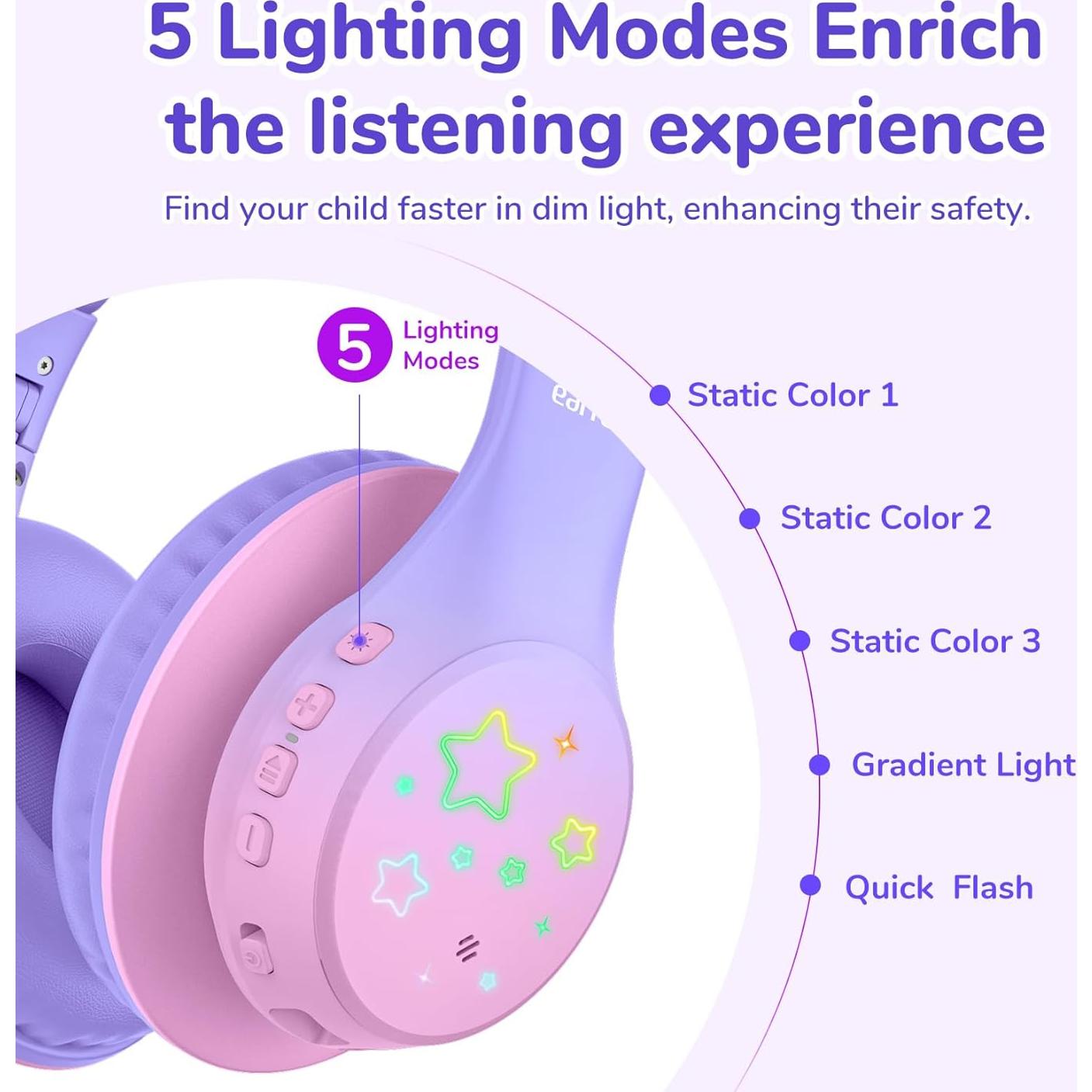 Auriculares Bluetooth EarFun K4 Niños Inalámbricos 90H Violeta