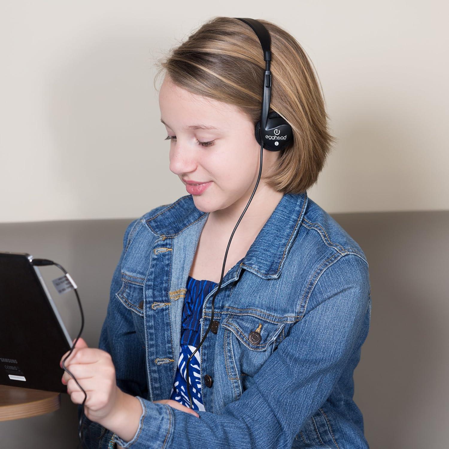 Auriculares Estéreo Egghead Over-Ear para Niños 1.3m Negro