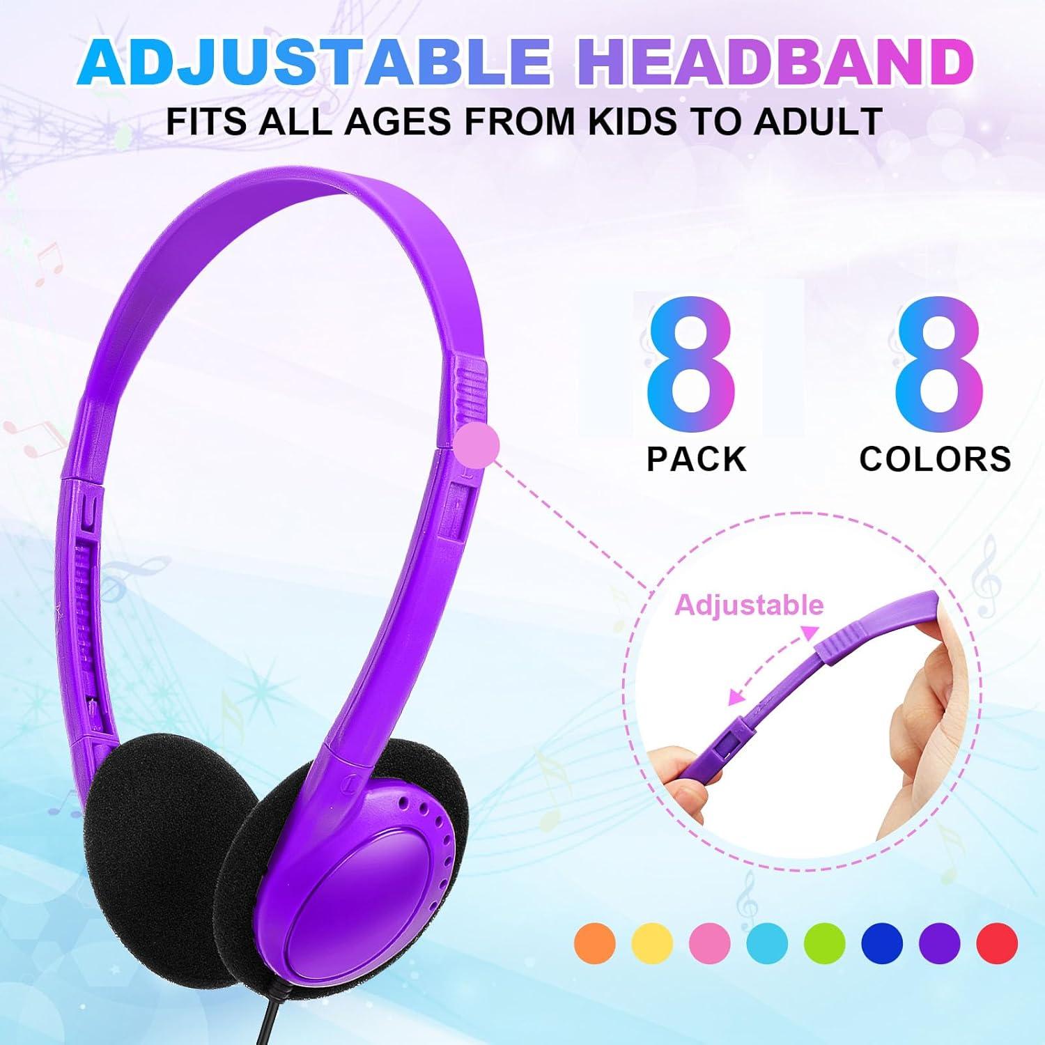 Auriculares Wensdo para Niños - Paquete de 8 Colores Mezclados